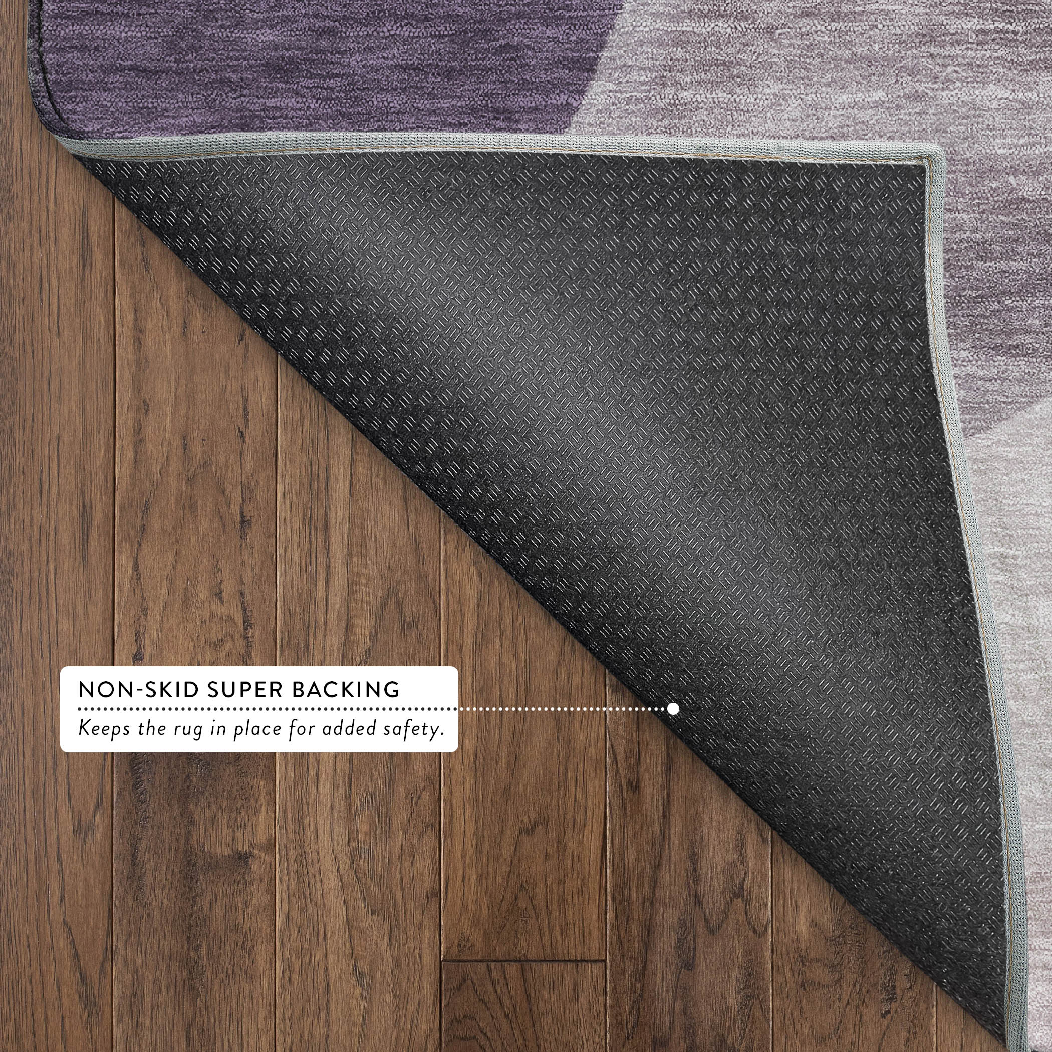 Baku Machine Washable Transitional Plum Purple Rug 1'8" x 2'6" #shape_Rectangle
