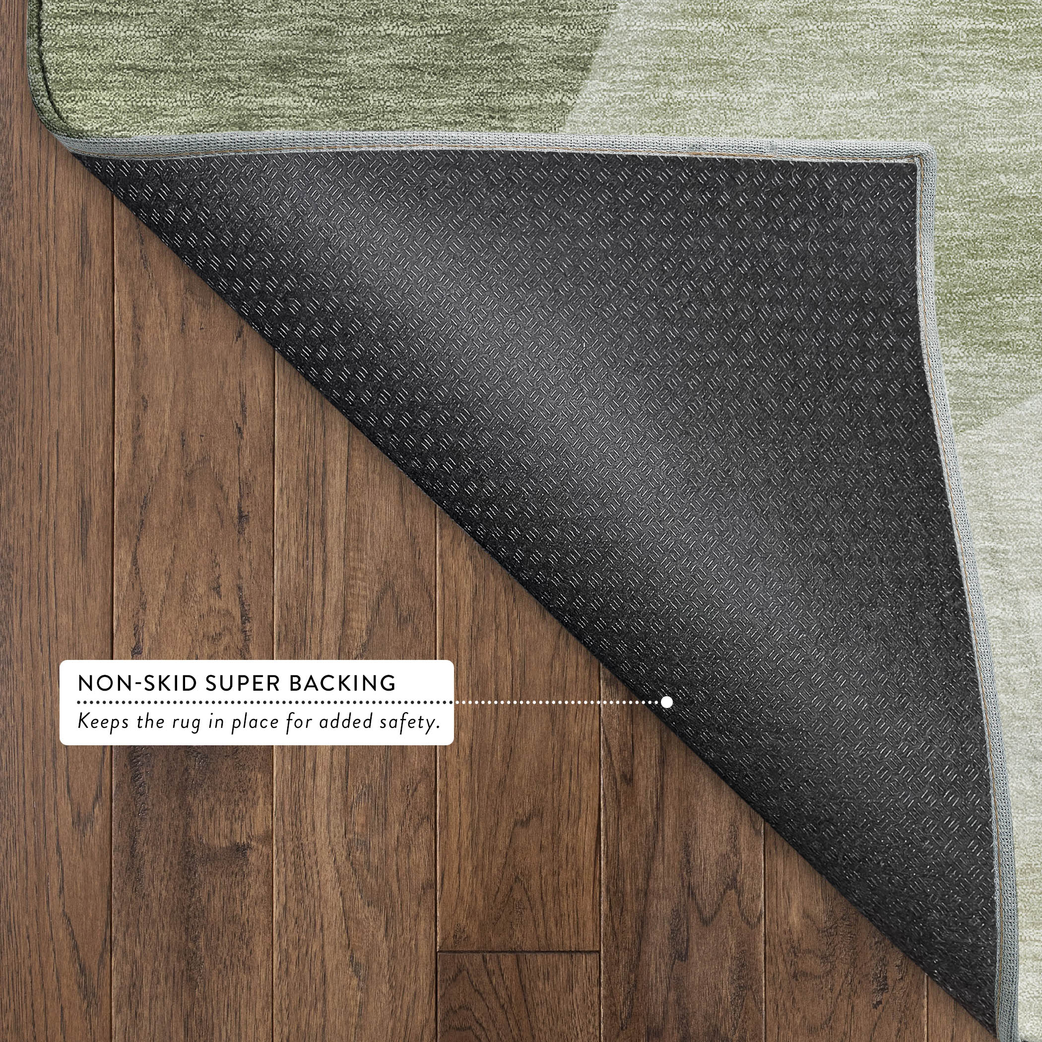 Baku Machine Washable Transitional Sage Green Rug 1'8" x 2'6" #shape_Rectangle