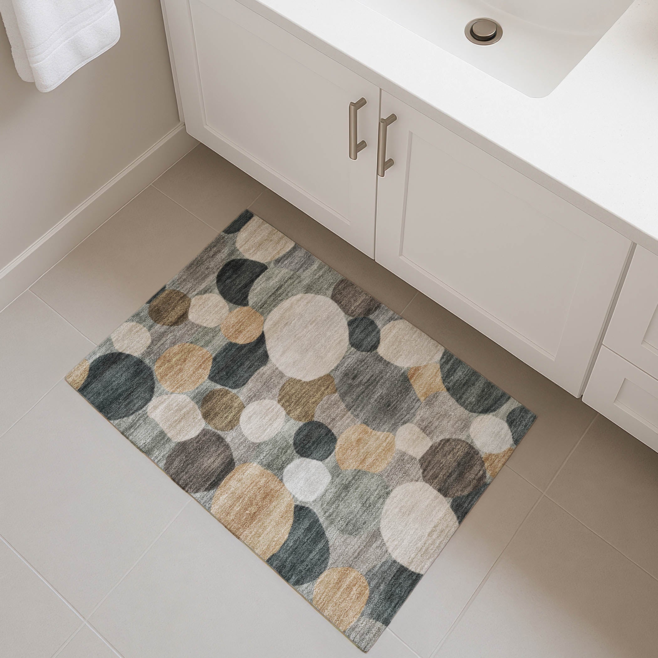 Baku Machine Washable Transitional Taupe Brown Rug 1'8" x 2'6" #shape_Rectangle