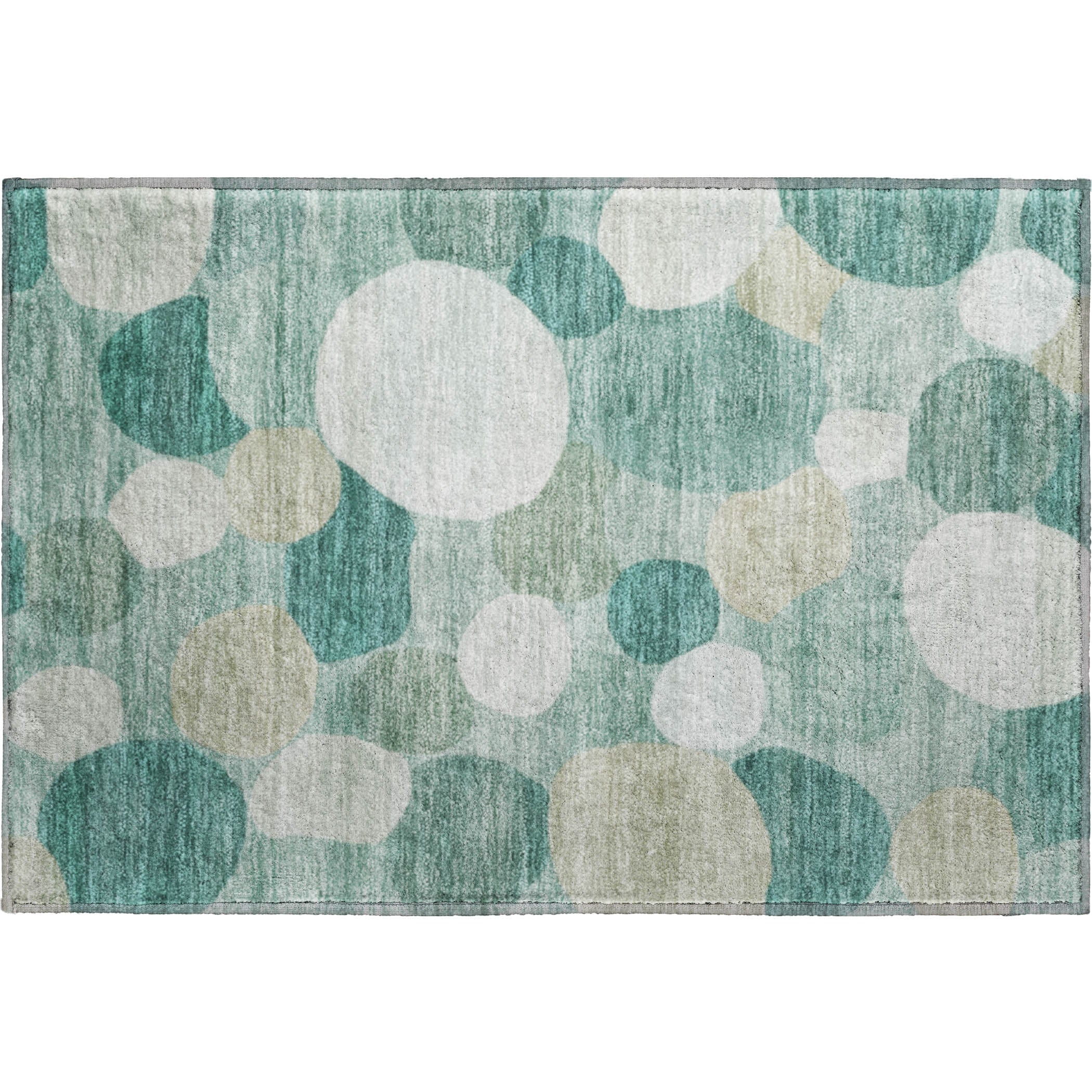 Baku Machine Washable Transitional Teal Rug 1'8" x 2'6" #shape_Rectangle