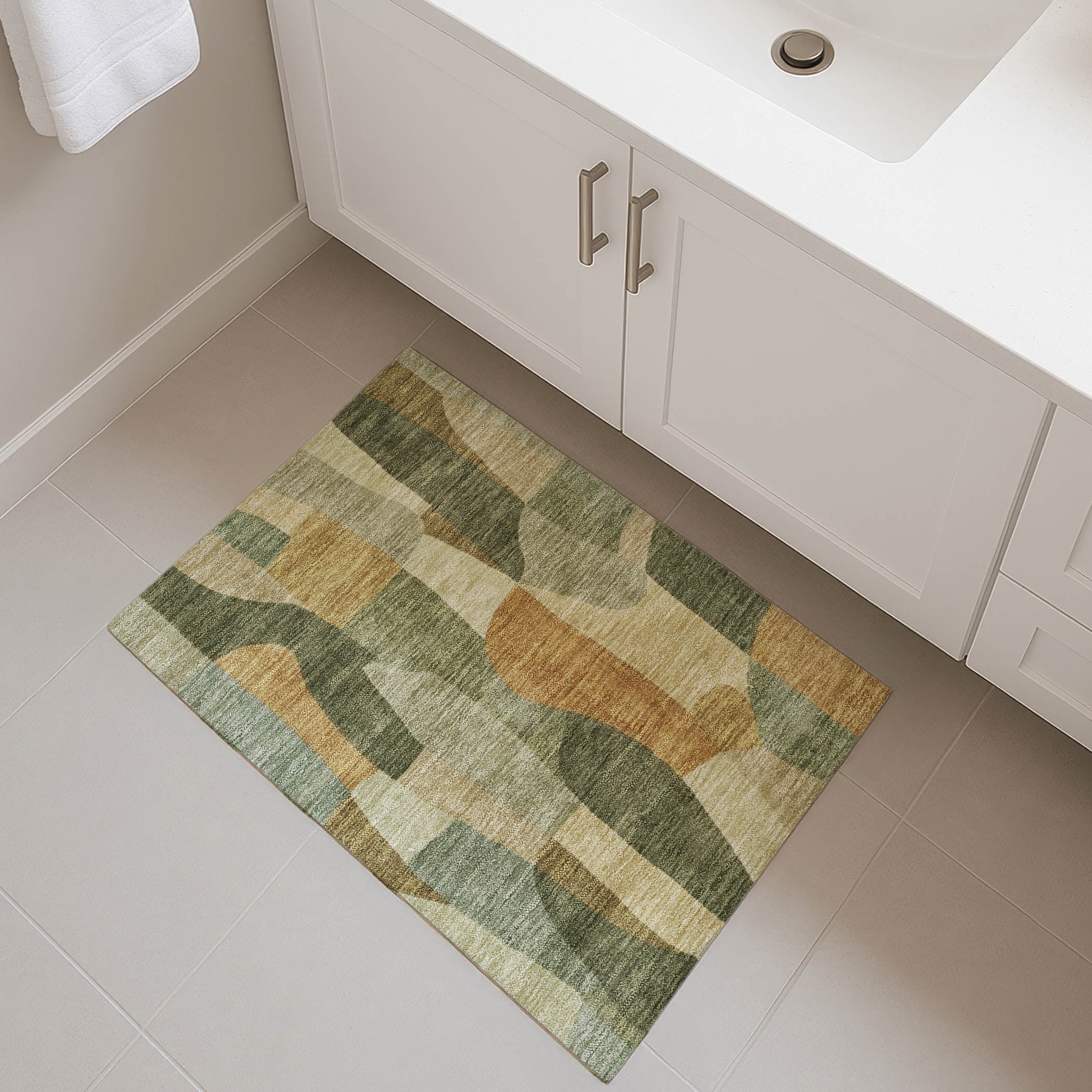 Cusco Machine Washable Transitional Fern Green Rug 1'8" x 2'6" #shape_Rectangle