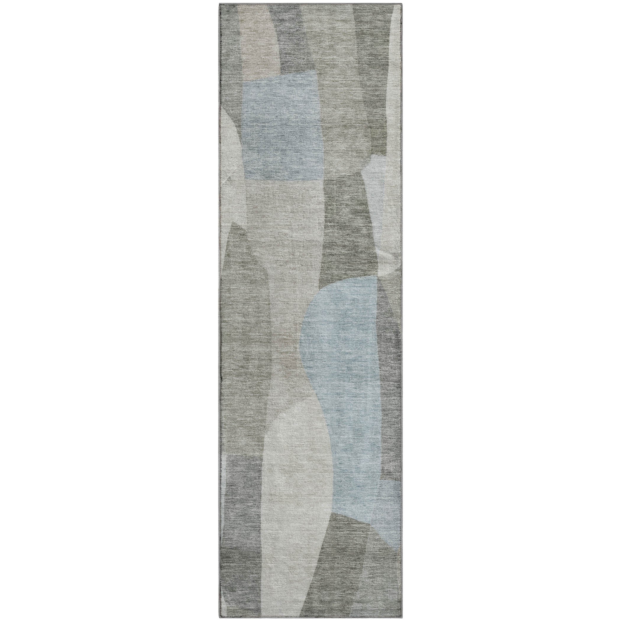 Cusco Machine Washable Transitional Taupe Brown Rug 2'3" x 7'6" #shape_Runner