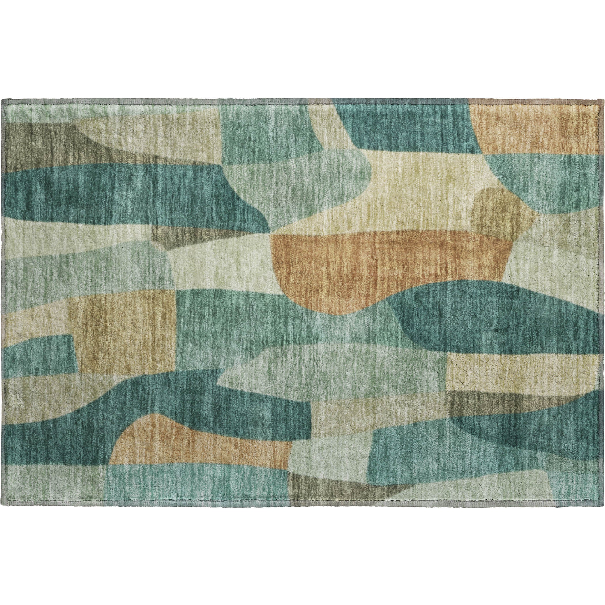 Cusco Machine Washable Transitional Teal Rug 1'8" x 2'6" #shape_Rectangle