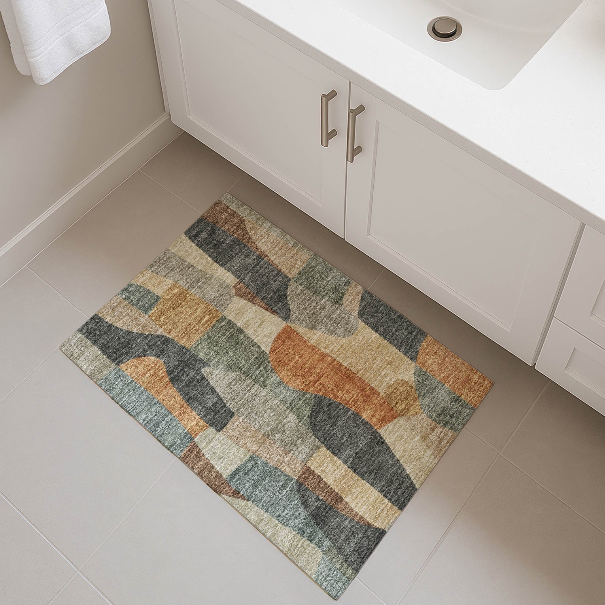Cusco Machine Washable Transitional Terracotta Orange Rug 1'8" x 2'6" #shape_Rectangle