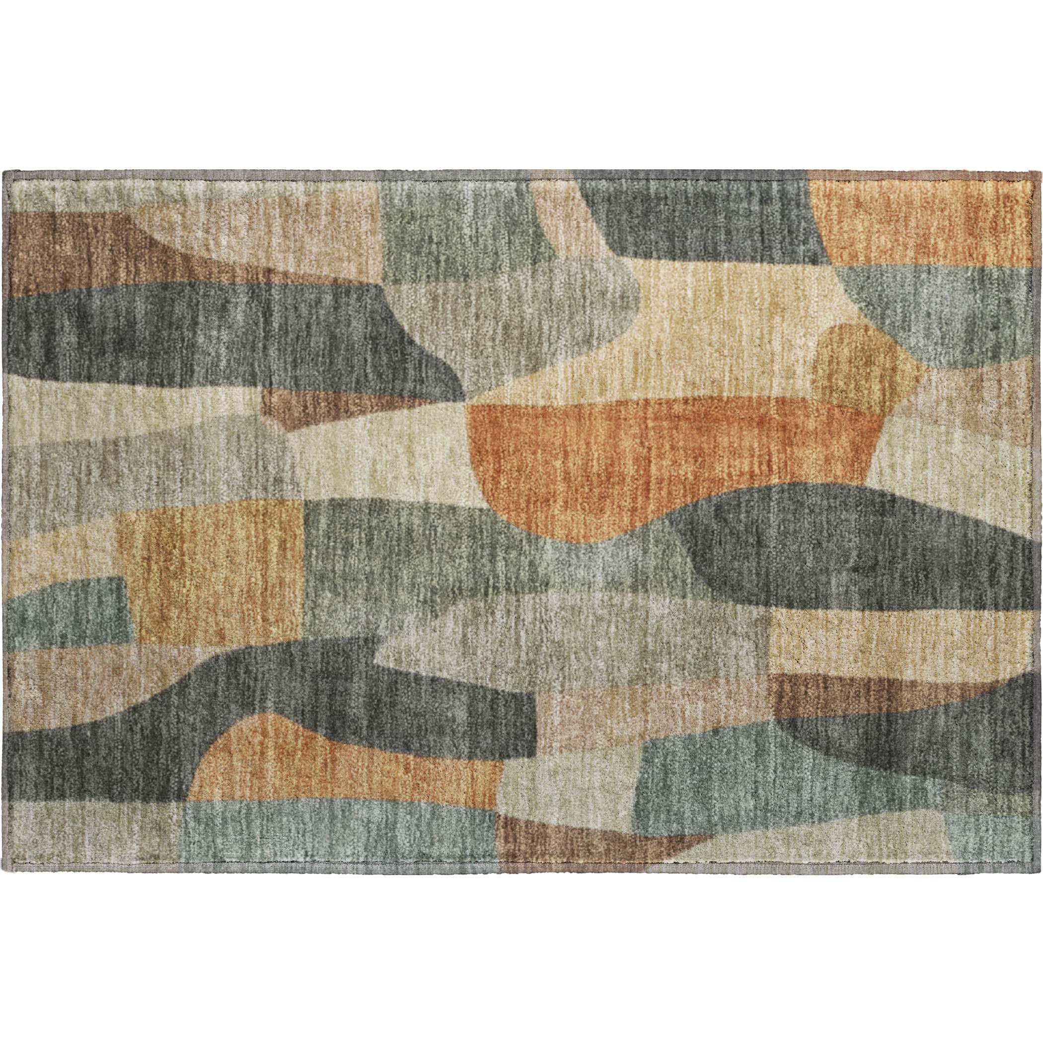 Cusco Machine Washable Transitional Terracotta Orange Rug 1'8" x 2'6" #shape_Rectangle