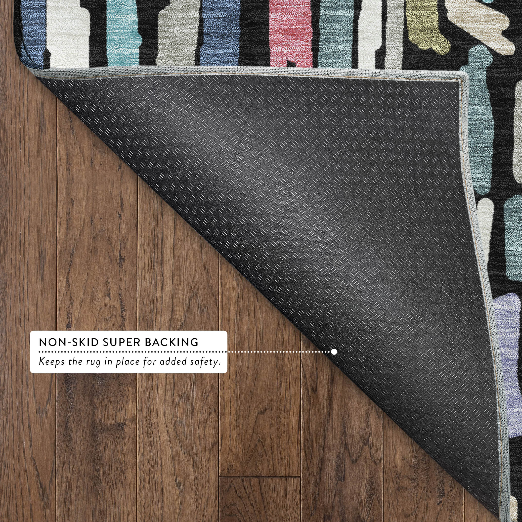 Oaxaca Machine Washable Transitional Black Rug 1'8" x 2'6" #shape_Rectangle