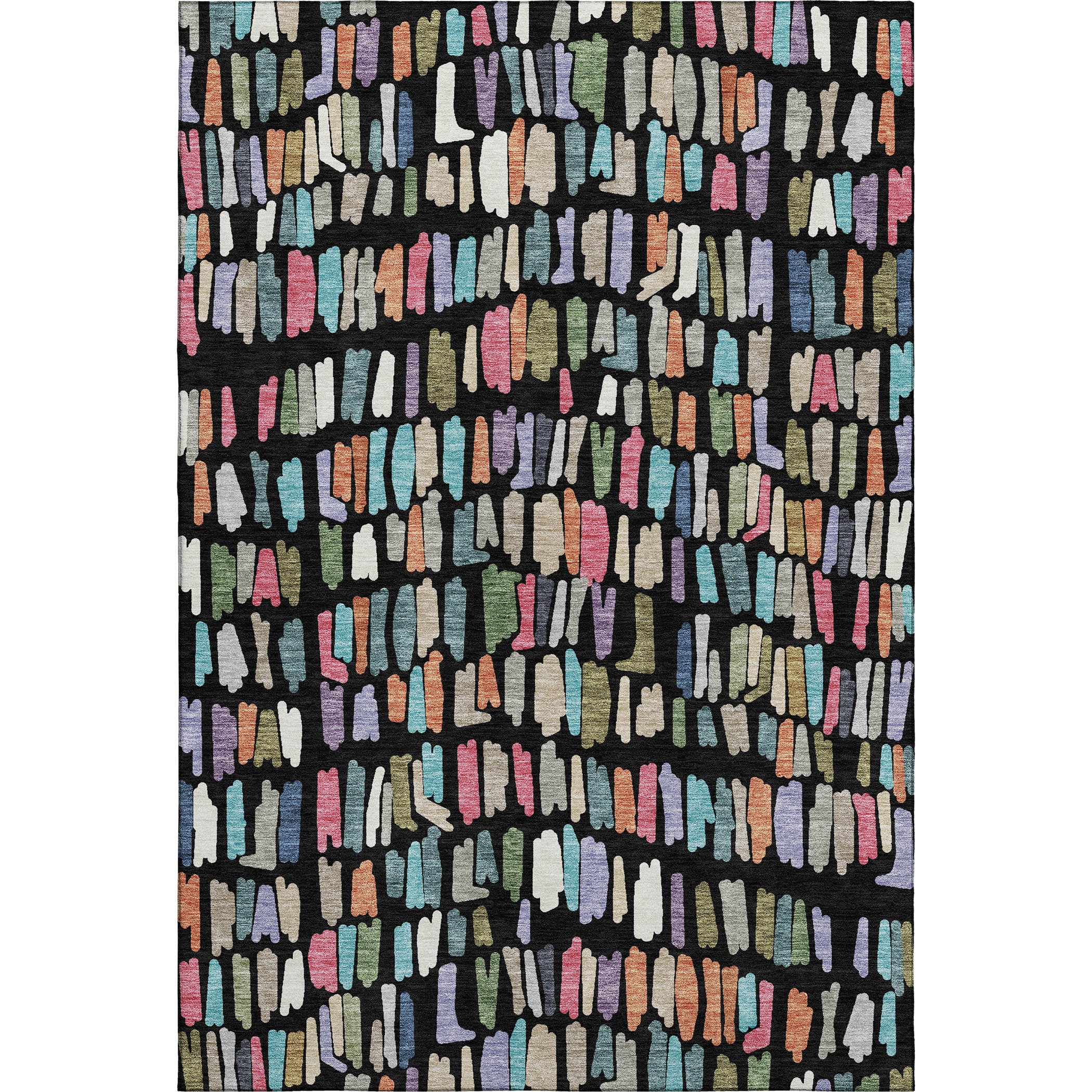 Oaxaca Machine Washable Transitional Black Rug 3' x 5' #shape_Rectangle