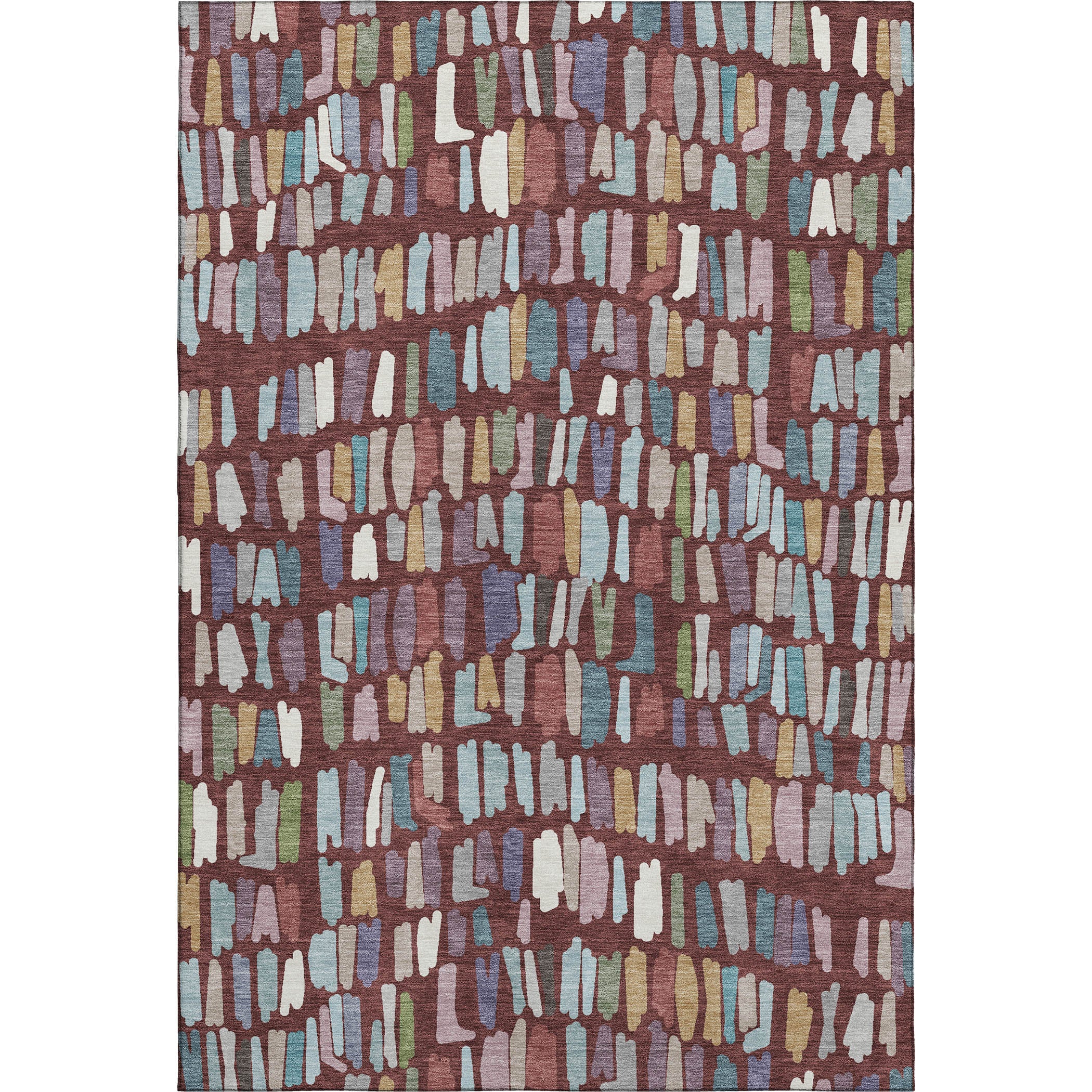 Oaxaca Machine Washable Transitional Burgundy Red Rug 3' x 5' #shape_Rectangle
