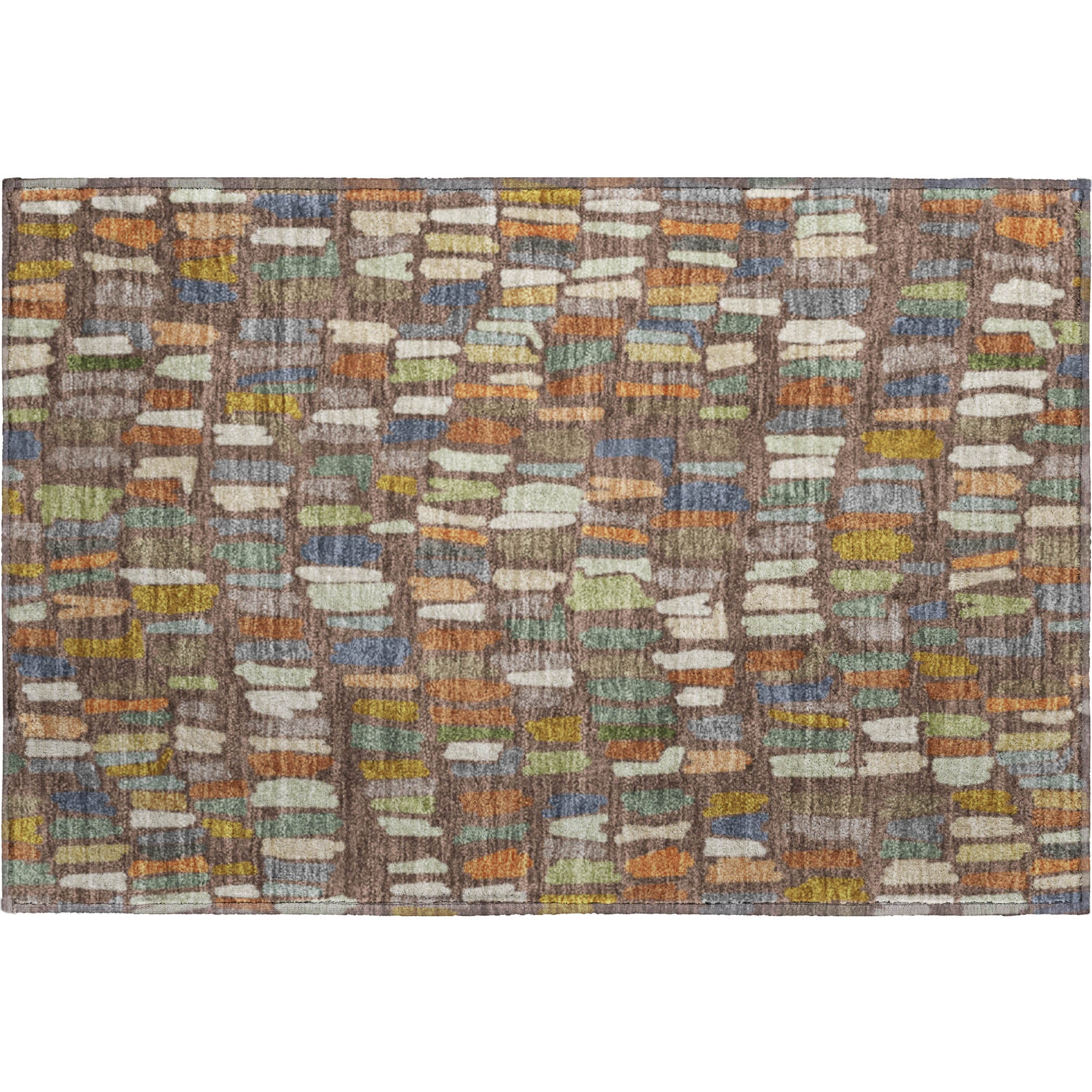 Oaxaca Machine Washable Transitional Chocolate Brown Rug 1'8" x 2'6" #shape_Rectangle