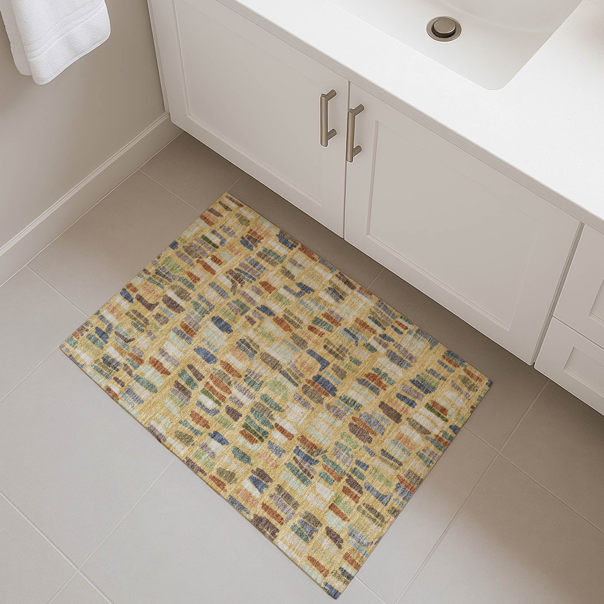 Oaxaca Machine Washable Transitional Gold Rug 1'8" x 2'6" #shape_Rectangle