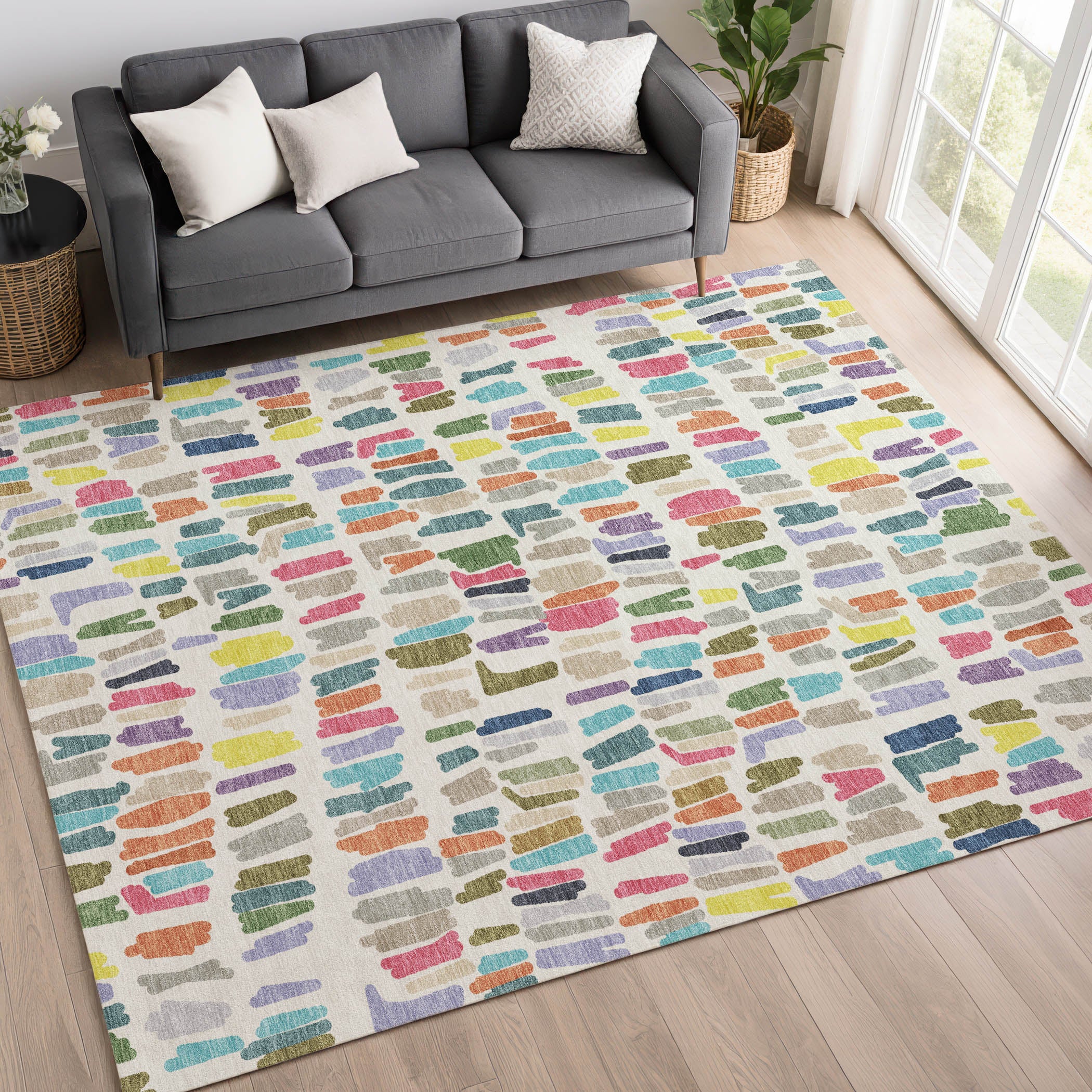 Oaxaca Machine Washable Transitional Ivory Rug 3' x 5' #shape_Rectangle