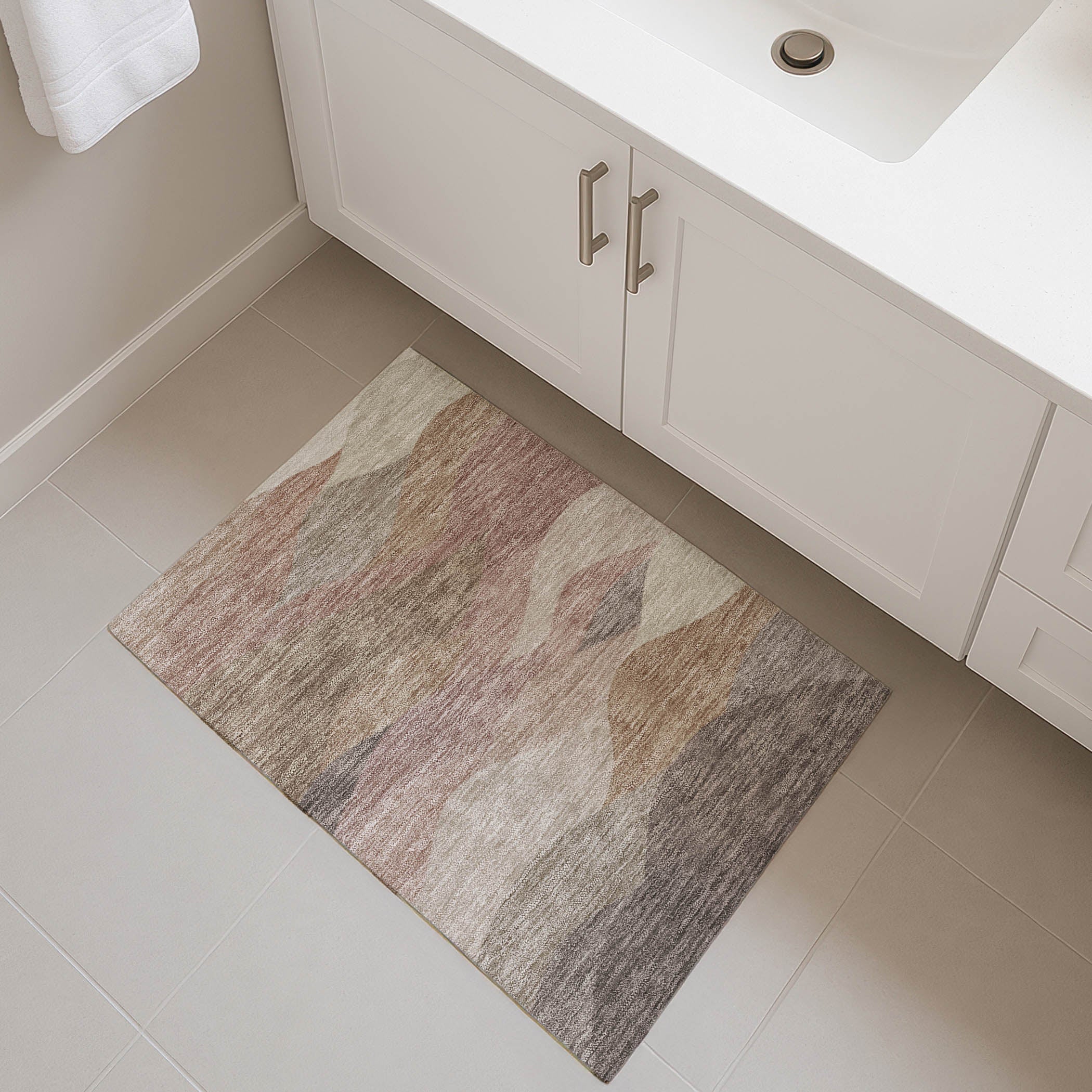 Prague Machine Washable Transitional Mocha Brown Rug 1'8" x 2'6" #shape_Rectangle
