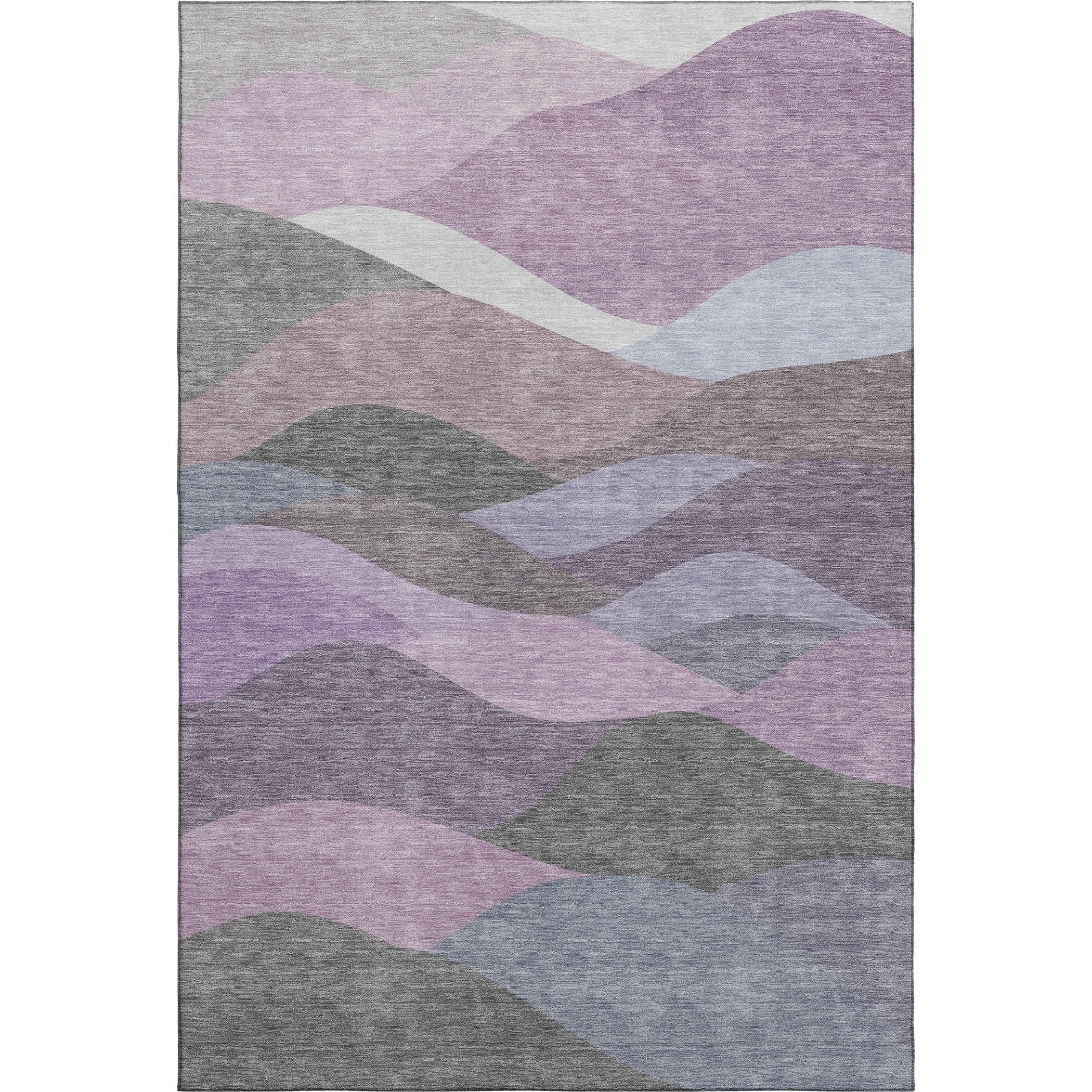 Prague Machine Washable Transitional Plum Purple Rug 3' x 5' #shape_Rectangle