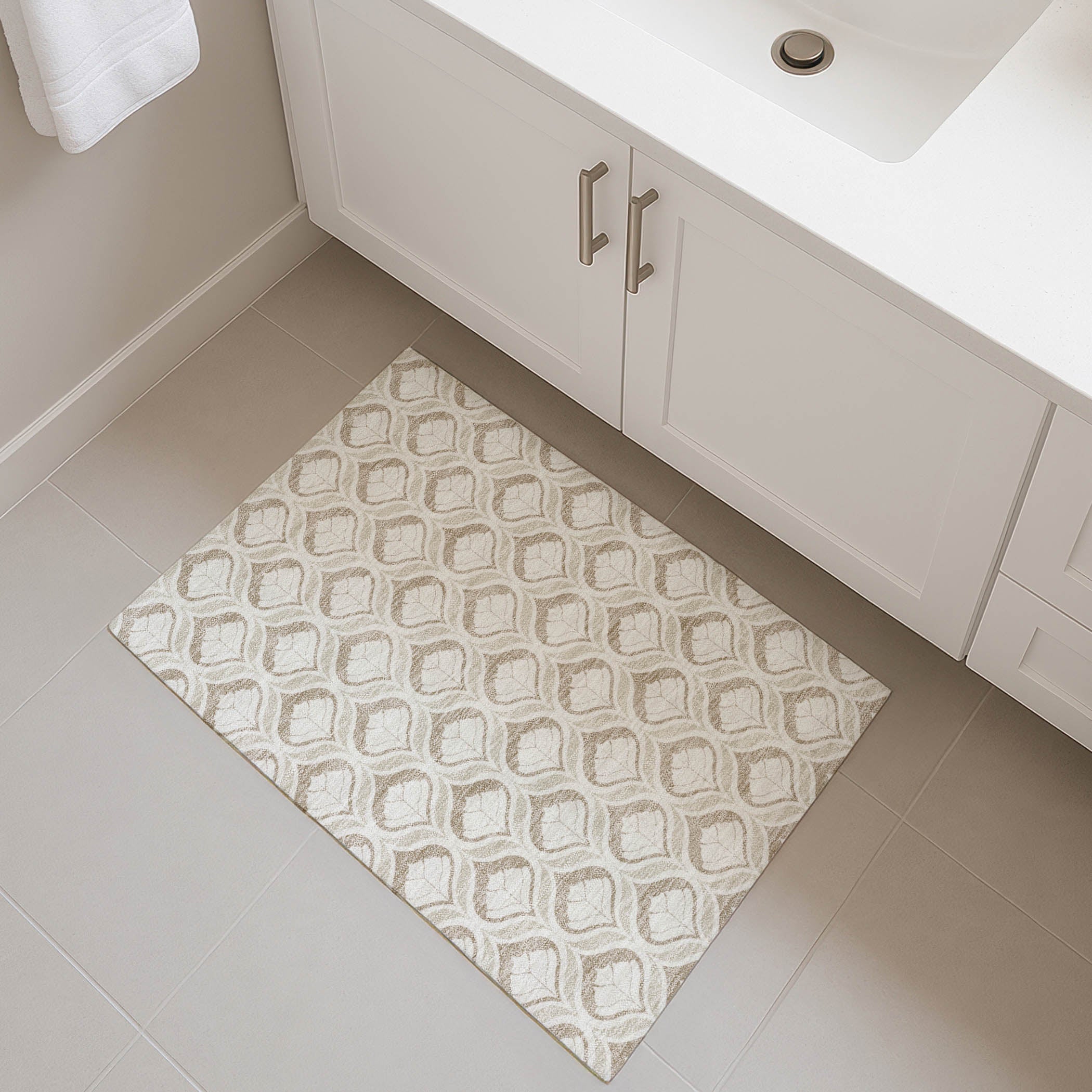 Bergen Machine Washable Transitional Beige Brown Rug 1'8" x 2'6" #shape_Rectangle