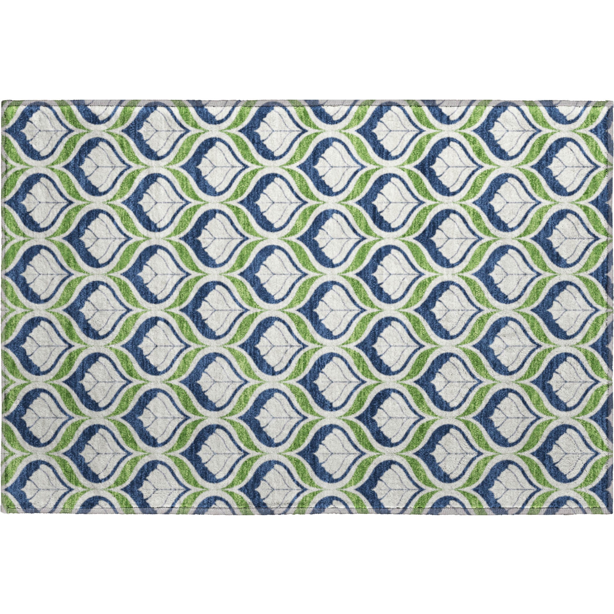 Bergen Machine Washable Transitional Blue Rug 1'8" x 2'6" #shape_Rectangle