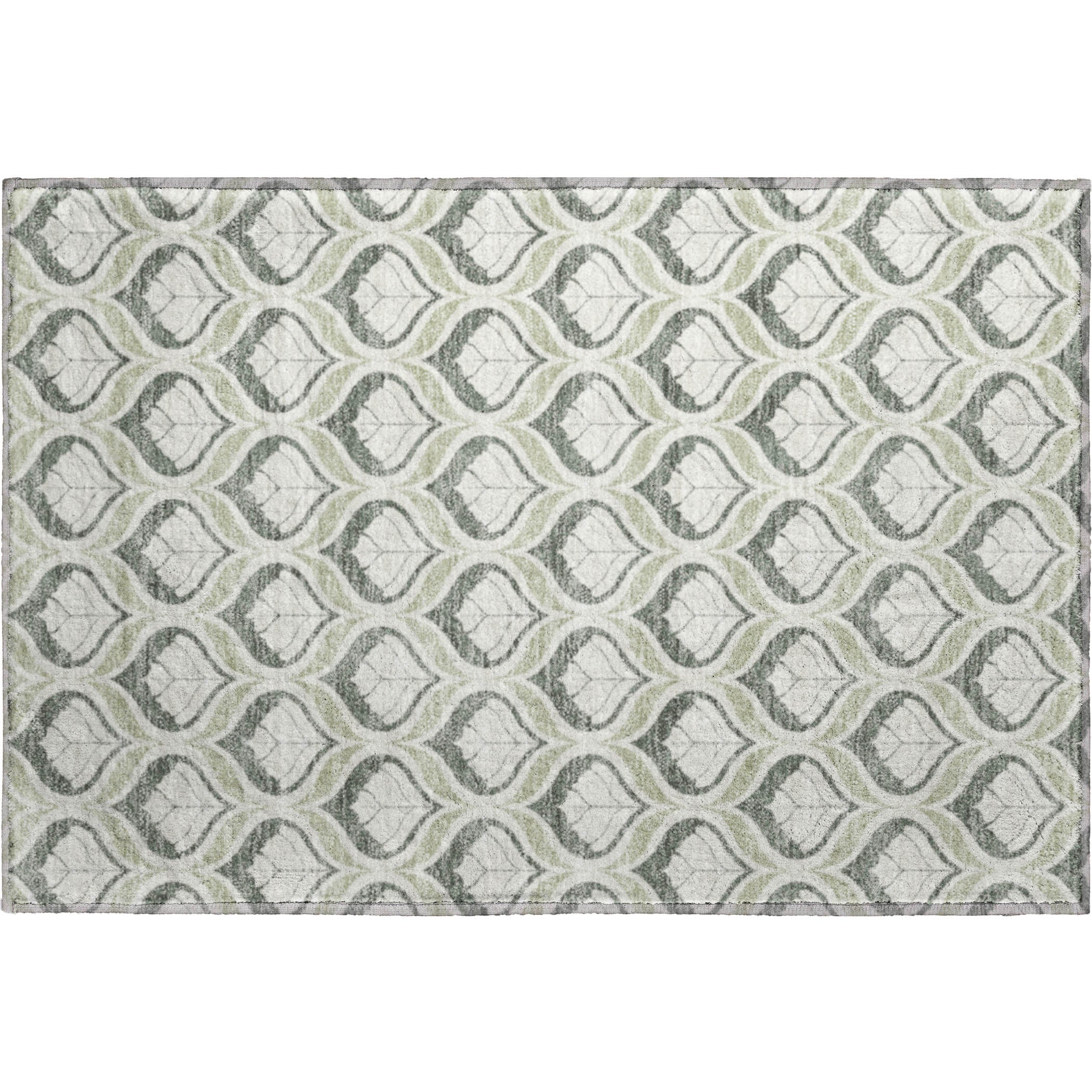 Bergen Machine Washable Transitional Celery Green Rug 1'8" x 2'6" #shape_Rectangle