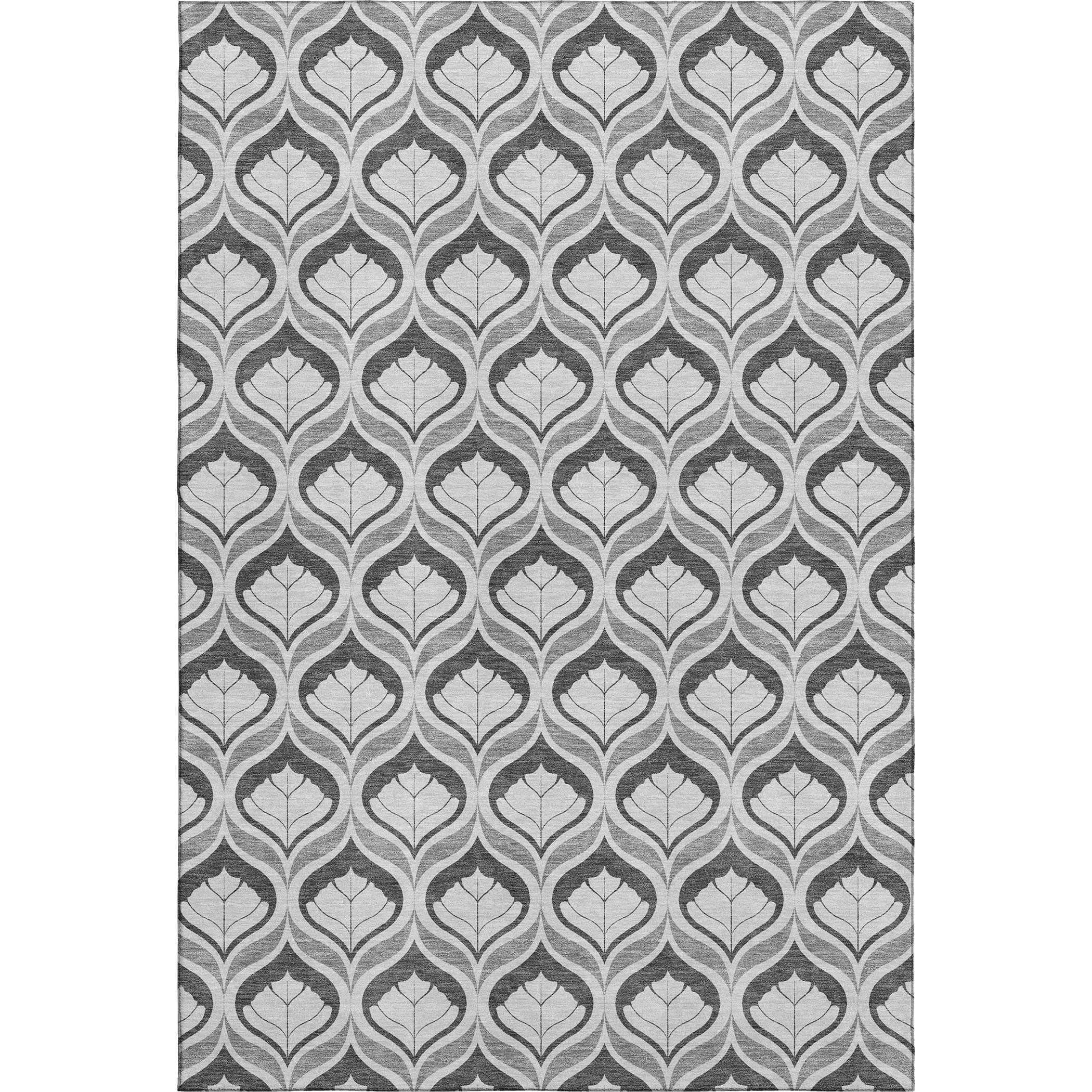 Bergen Machine Washable Transitional Charcoal Gray Rug 3' x 5' #shape_Rectangle