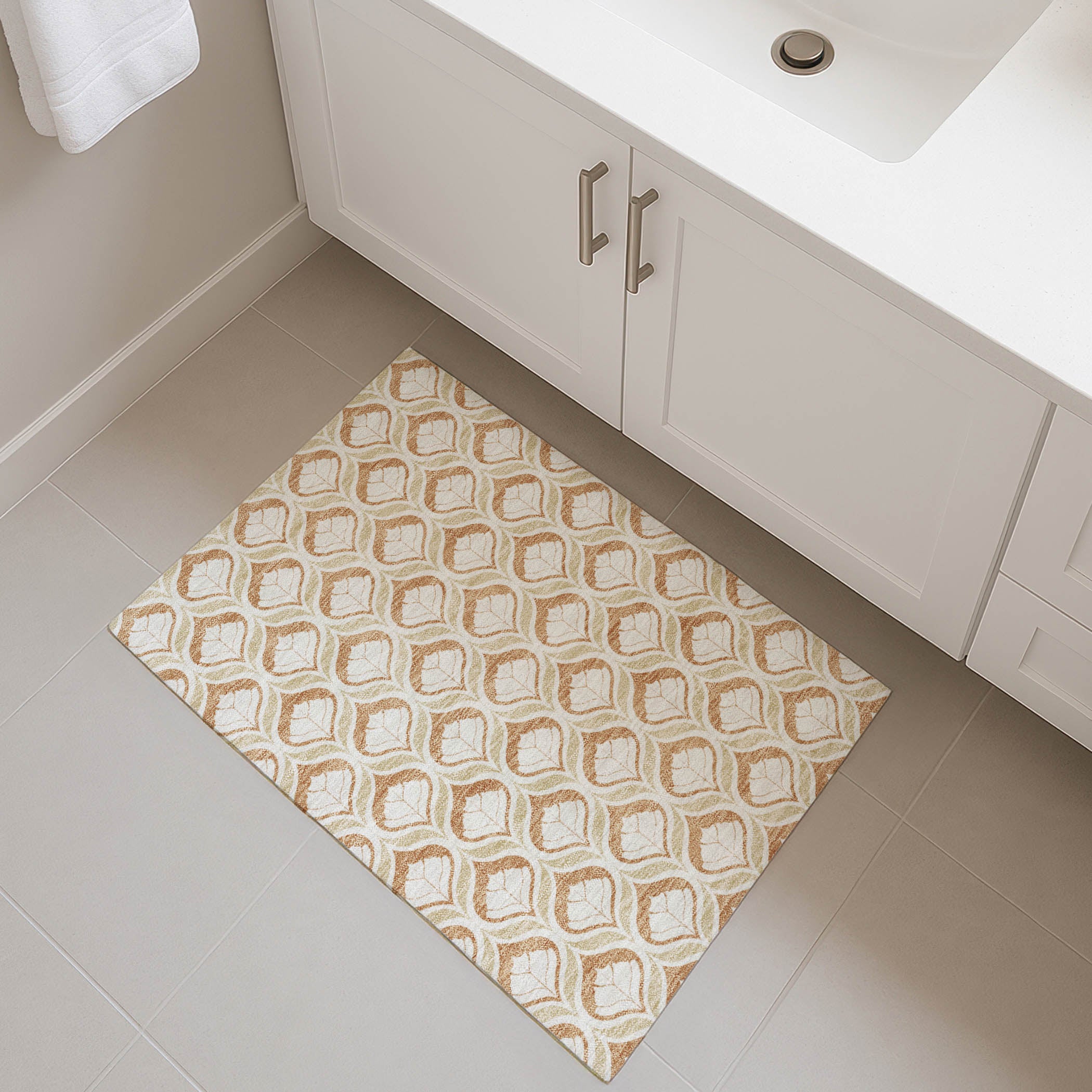 Bergen Machine Washable Transitional Copper Orange Rug 1'8" x 2'6" #shape_Rectangle