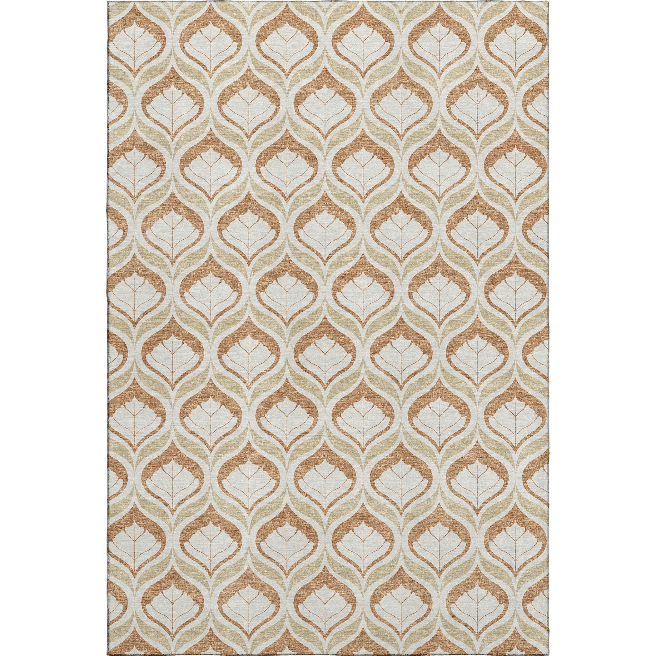 Bergen Machine Washable Transitional Copper Orange Rug 3' x 5' #shape_Rectangle