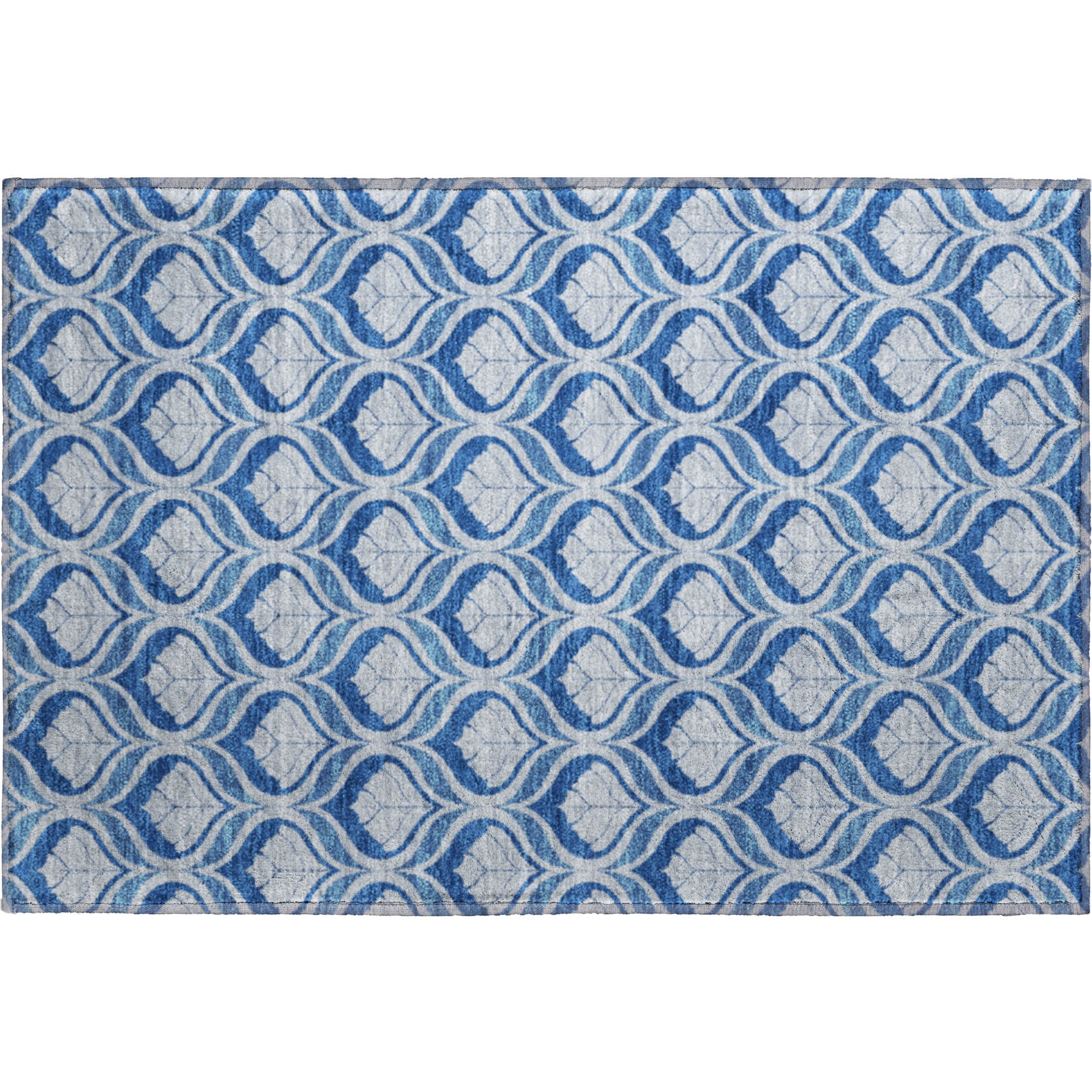 Bergen Machine Washable Transitional Navy Blue Rug 1'8" x 2'6" #shape_Rectangle