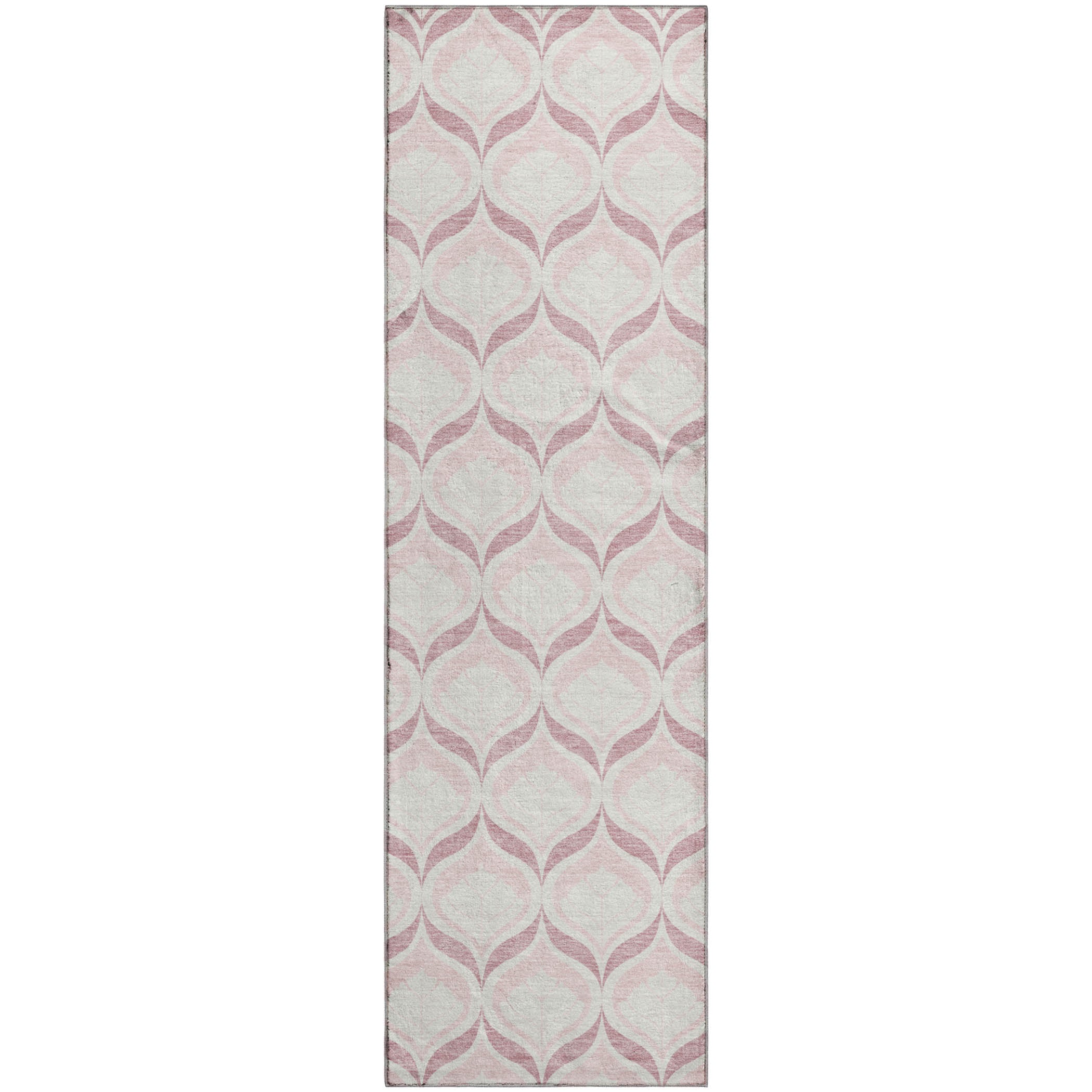 Bergen Machine Washable Transitional Pink Rug 2'3" x 7'6" #shape_Runner