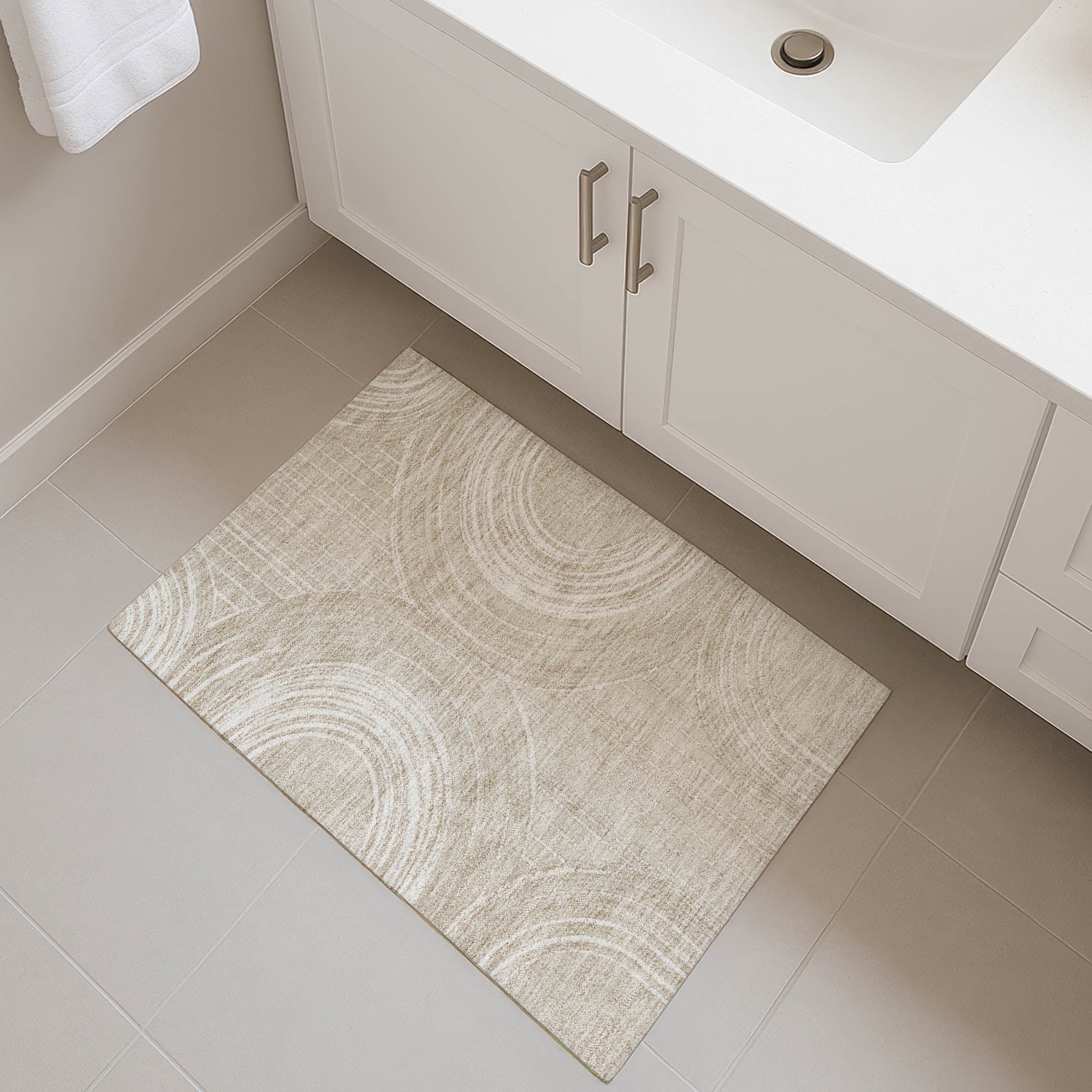 Reykjavik Machine Washable Transitional Beige Brown Rug 1'8" x 2'6" #shape_Rectangle