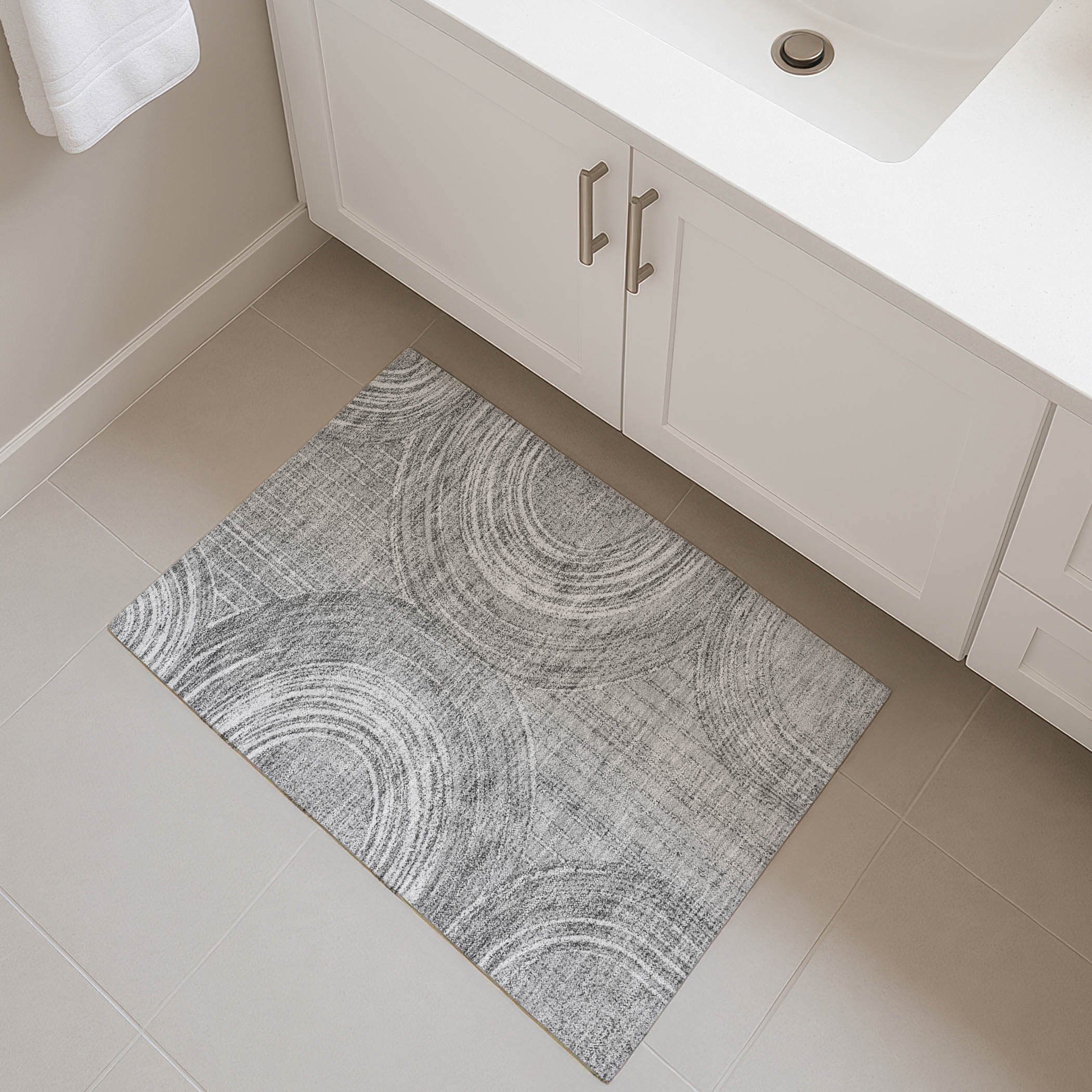 Reykjavik Machine Washable Transitional Charcoal Gray Rug 1'8" x 2'6" #shape_Rectangle