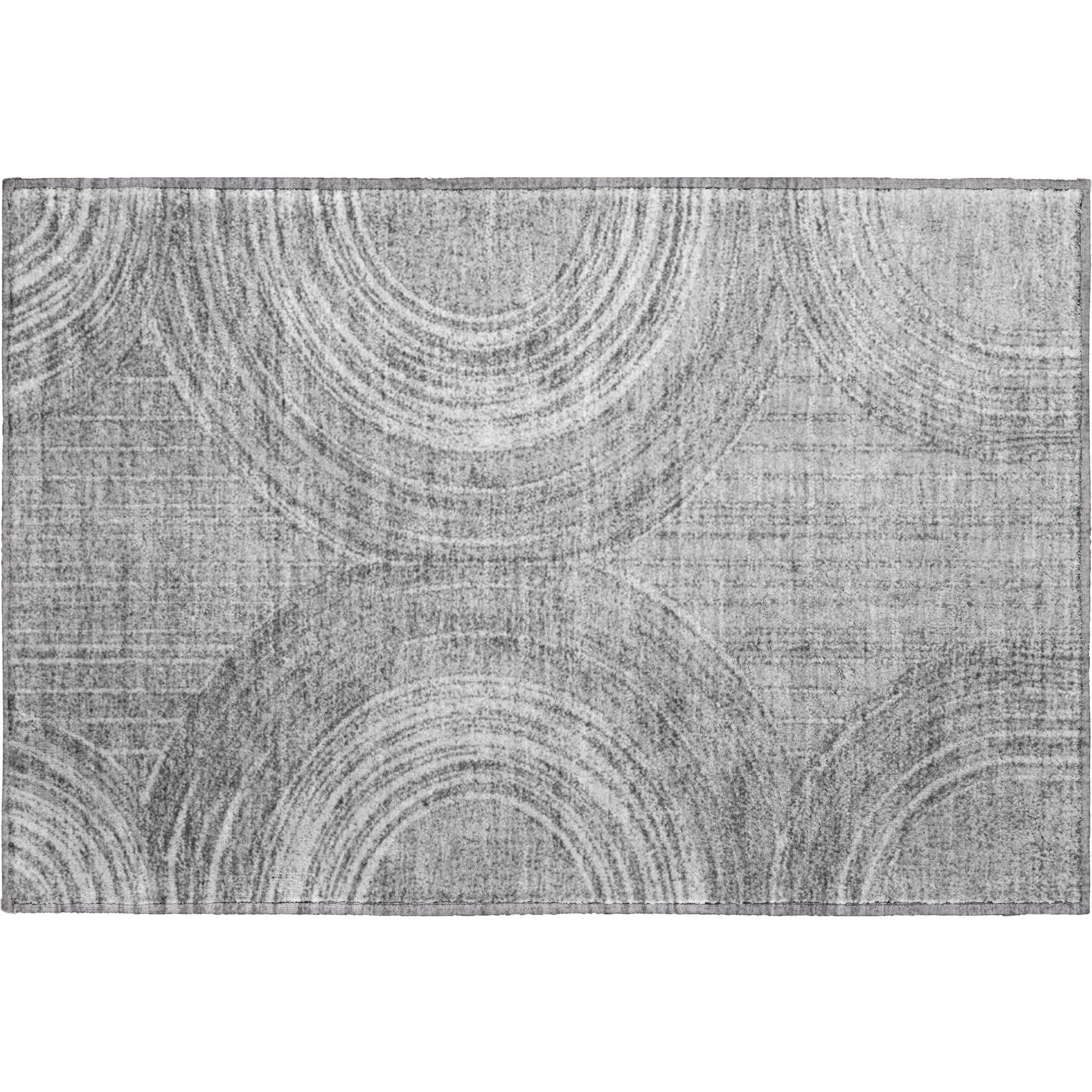 Reykjavik Machine Washable Transitional Charcoal Gray Rug 1'8" x 2'6" #shape_Rectangle