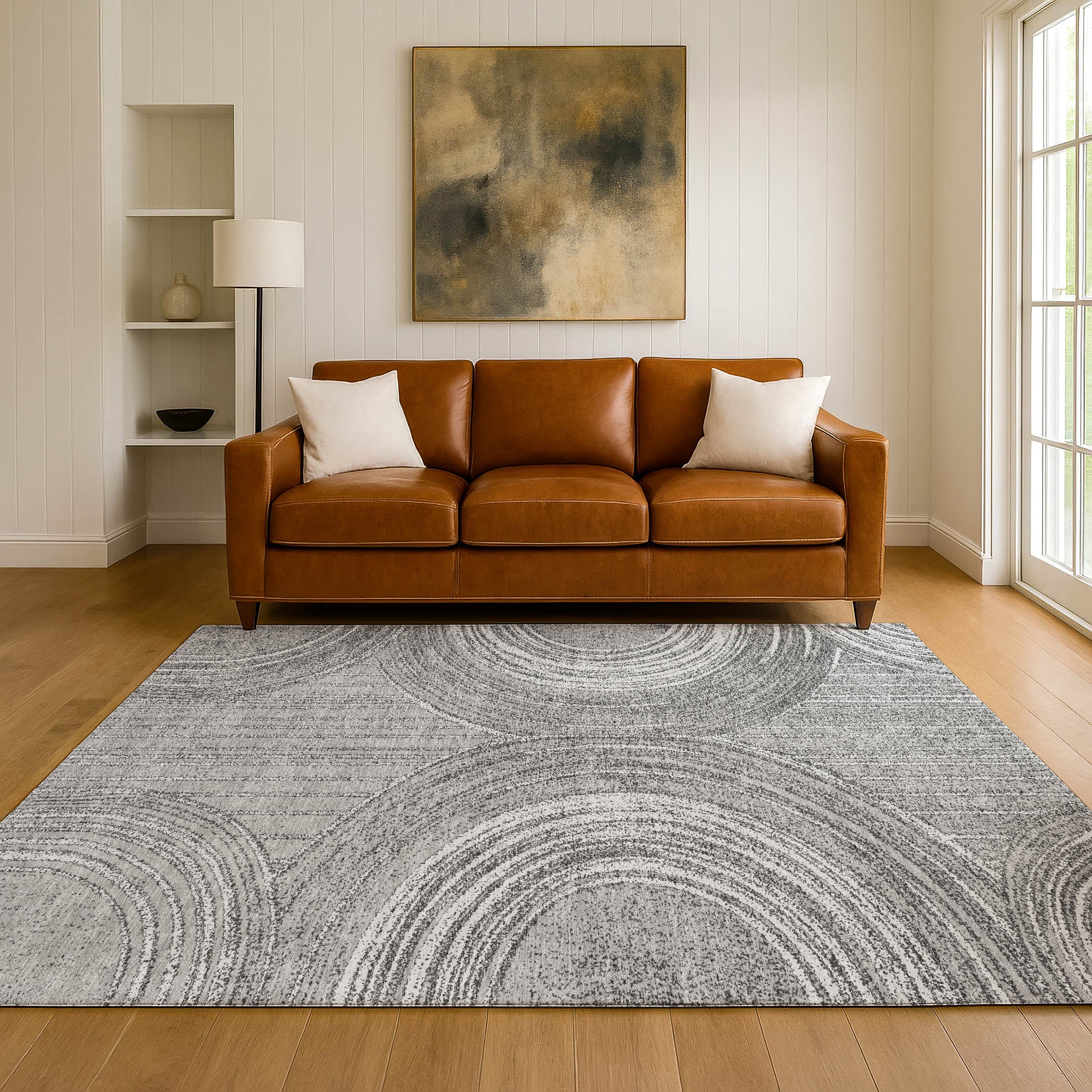 Reykjavik Machine Washable Transitional Charcoal Gray Rug 3' x 5' #shape_Rectangle