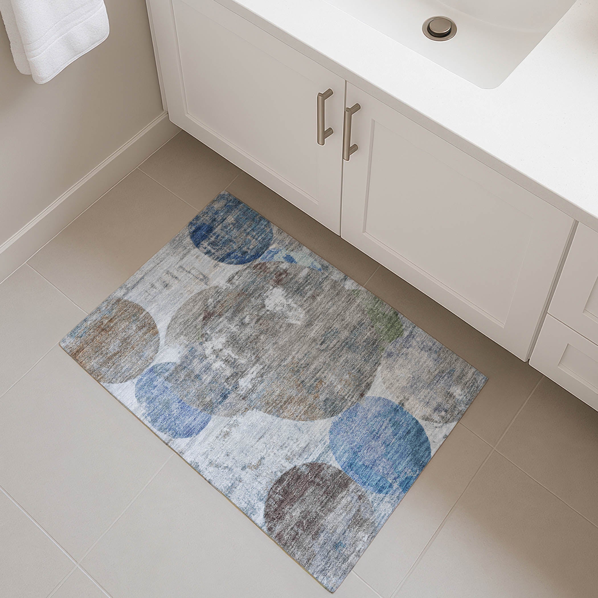 Sintra Machine Washable Transitional Blue Rug 1'8" x 2'6" #shape_Rectangle