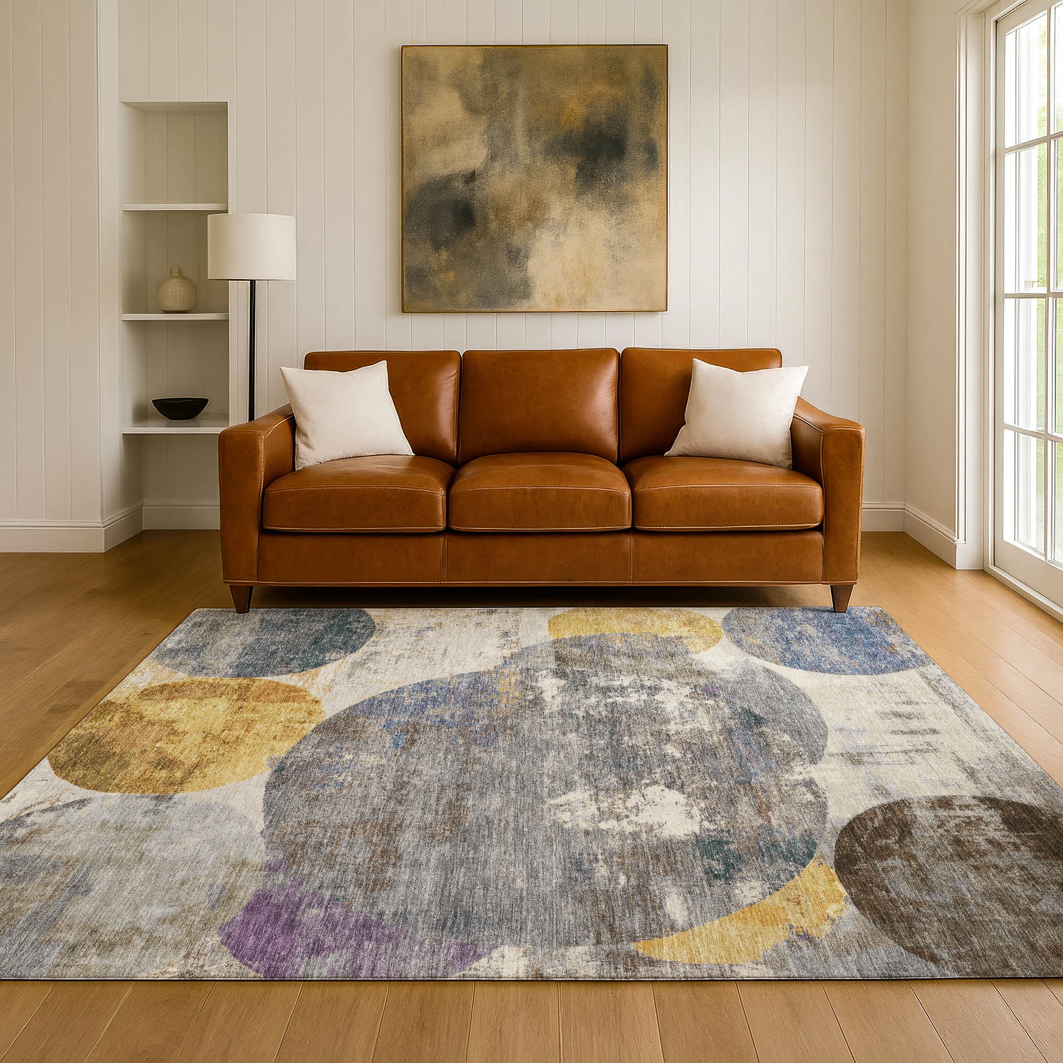 Sintra Machine Washable Transitional Gray Rug 3' x 5' #shape_Rectangle