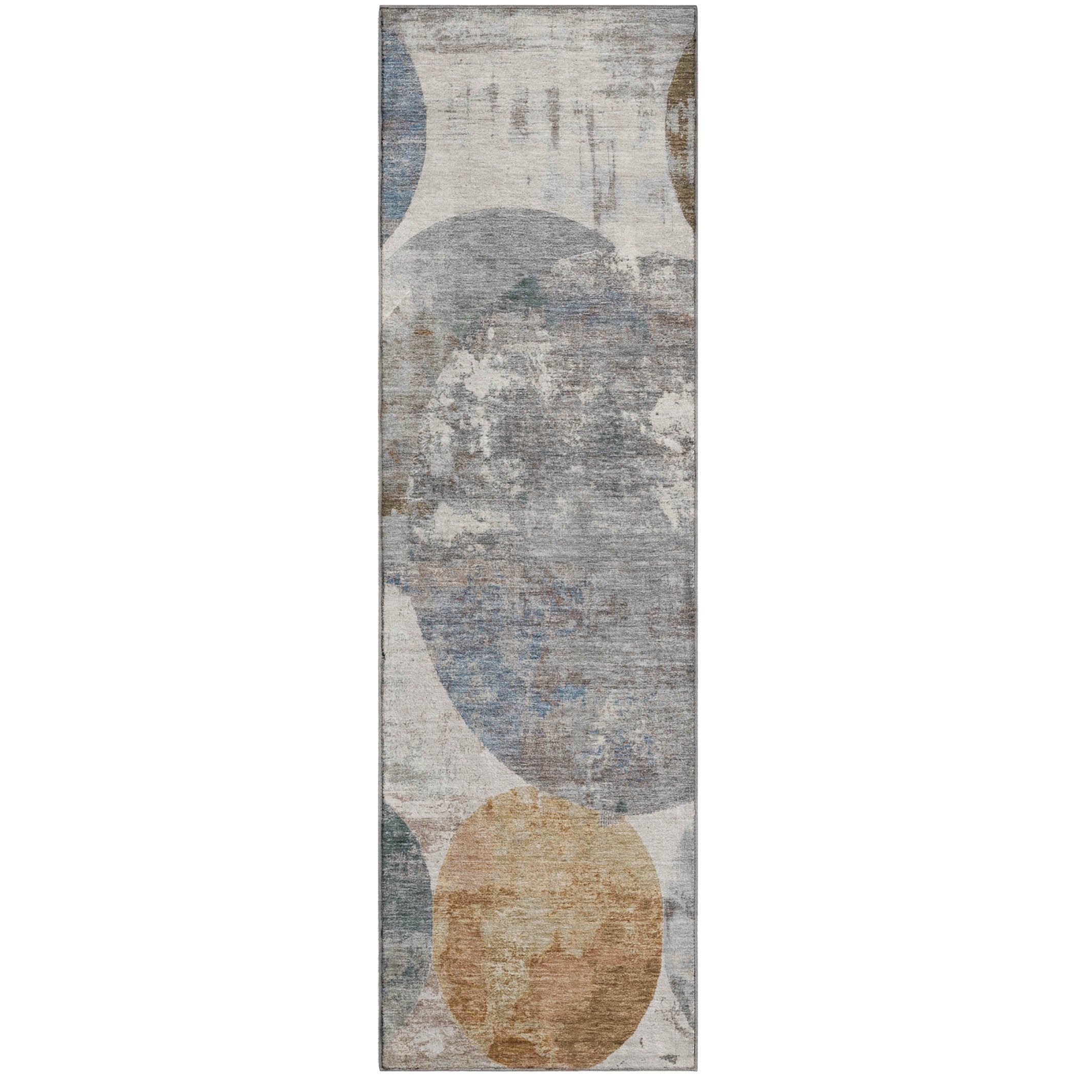 Sintra Machine Washable Transitional Khaki Brown Rug 2'3" x 7'6" #shape_Runner