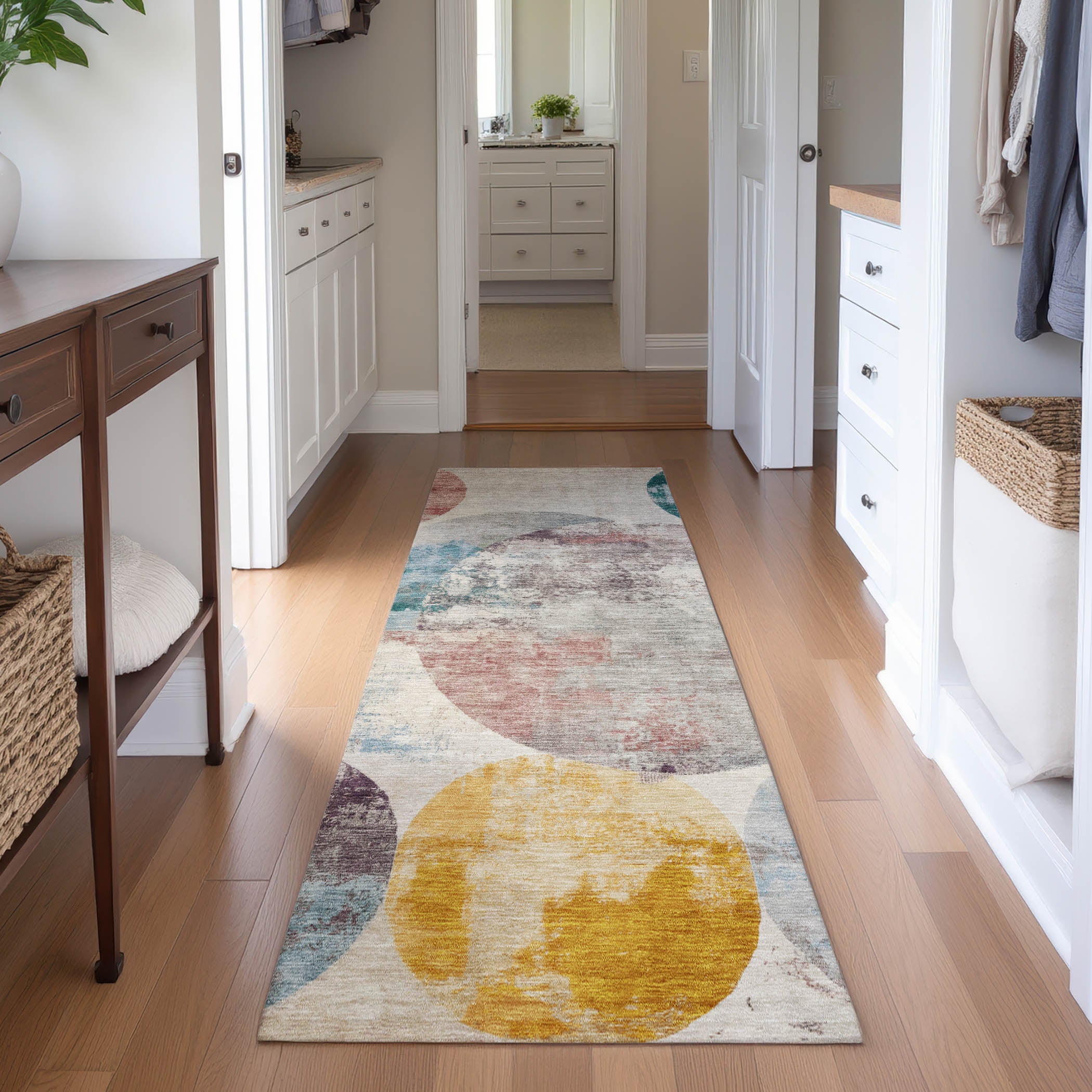 Sintra Machine Washable Transitional Putty Ivory Rug 2'3" x 7'6" #shape_Runner