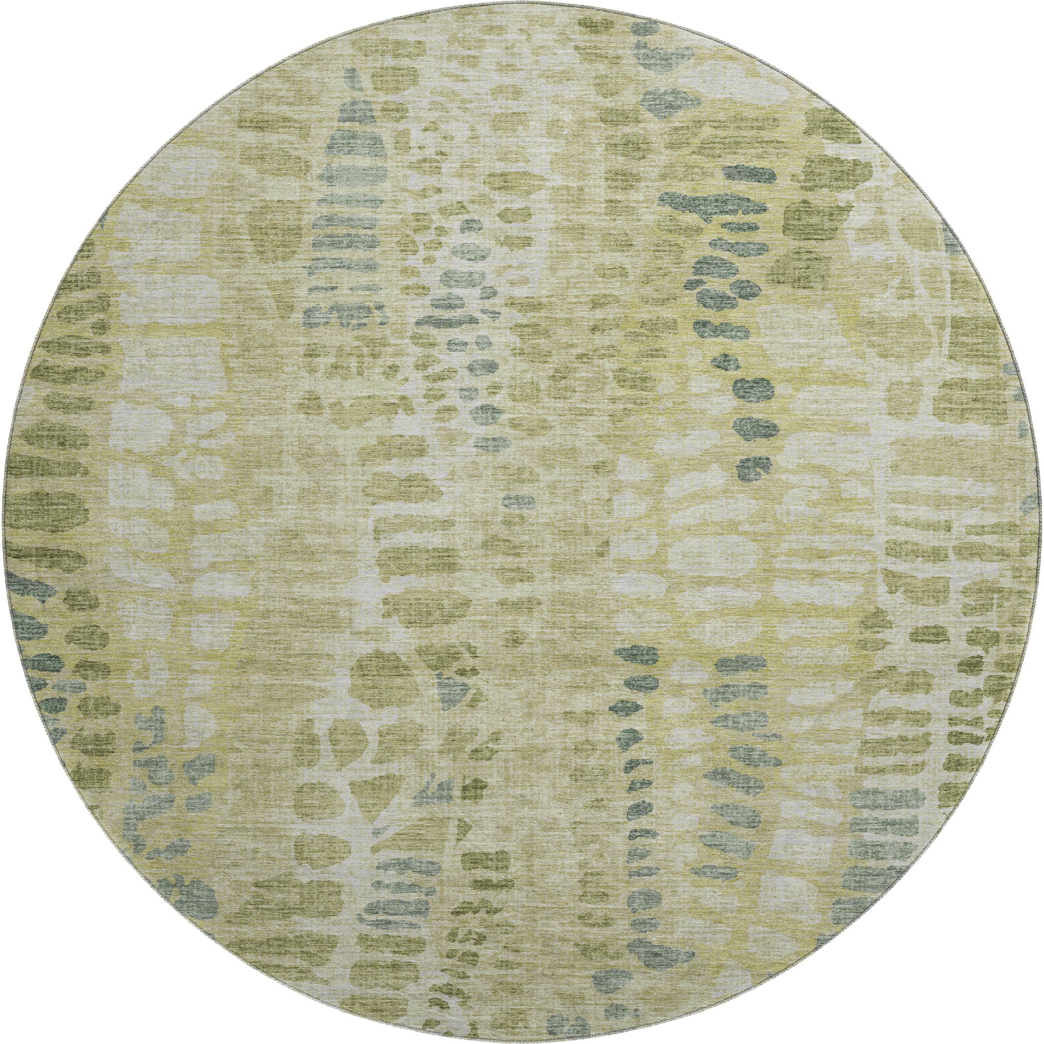 Montevideo Machine Washable Transitional Aloe Green Rug 8' x 8' #shape_Round
