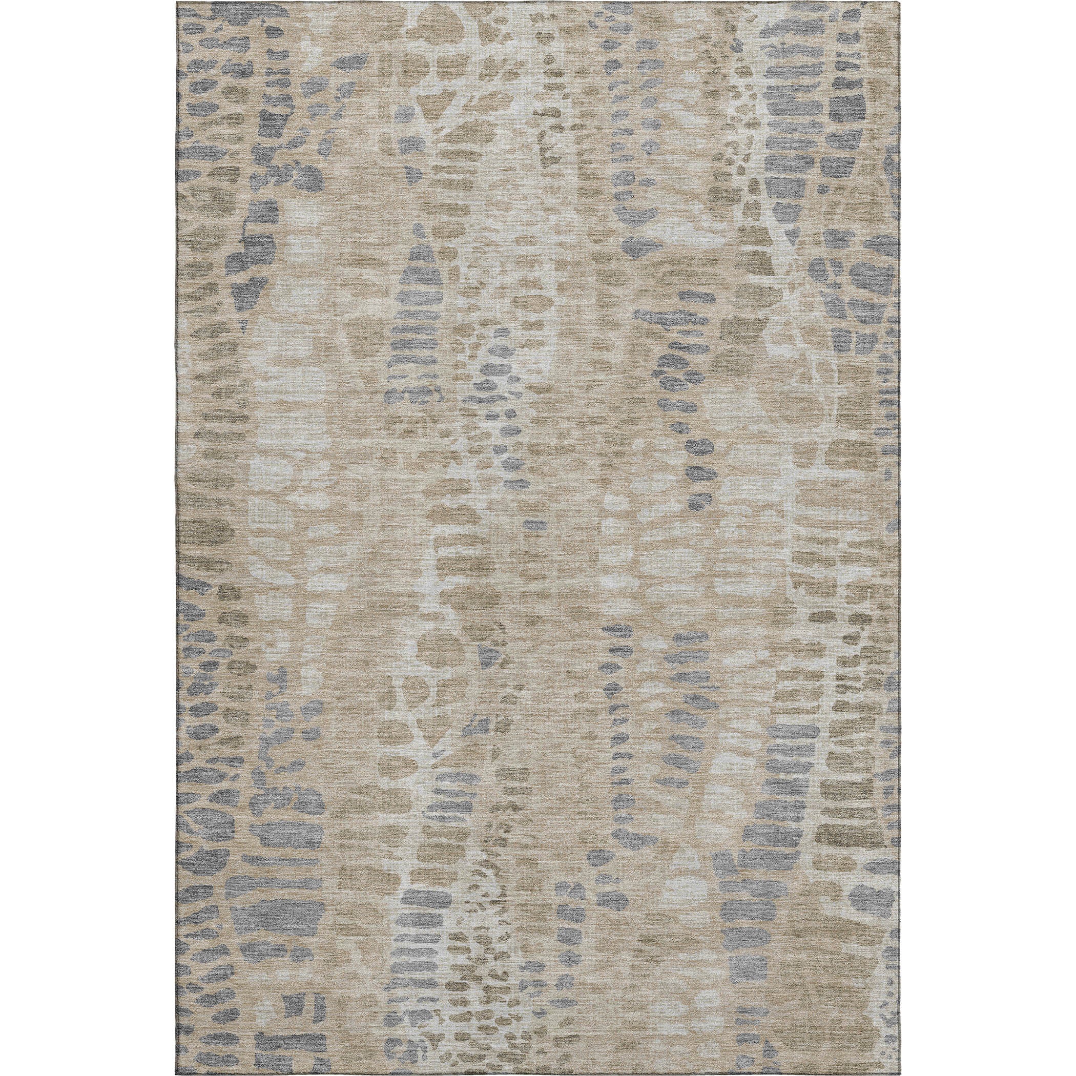 Montevideo Machine Washable Transitional Beige Brown Rug 3' x 5' #shape_Rectangle
