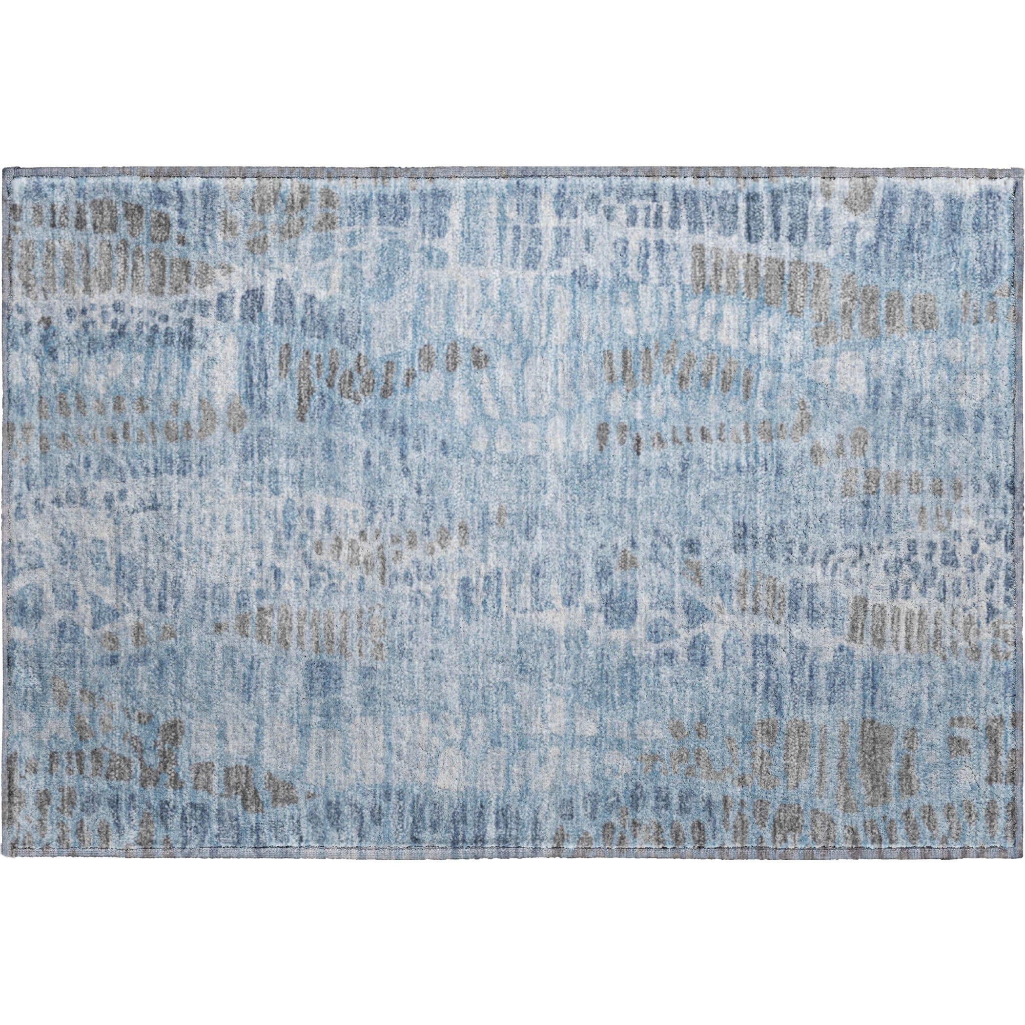 Montevideo Machine Washable Transitional Denim Blue Rug 1'8" x 2'6" #shape_Rectangle