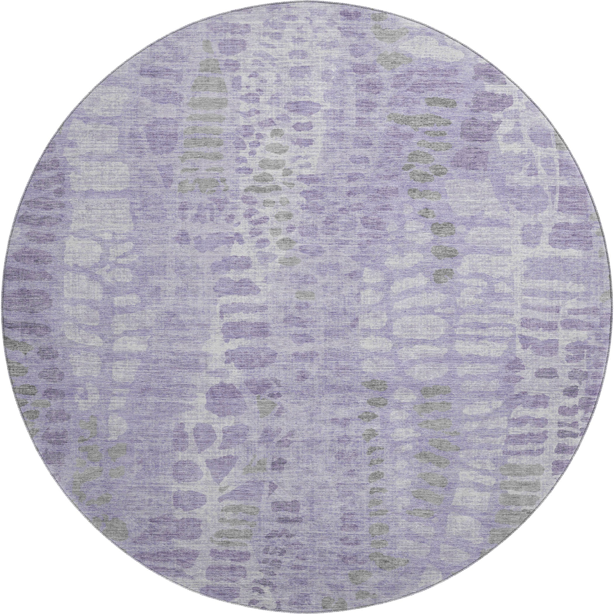 Montevideo Machine Washable Transitional Purple Rug 8' x 8' #shape_Round