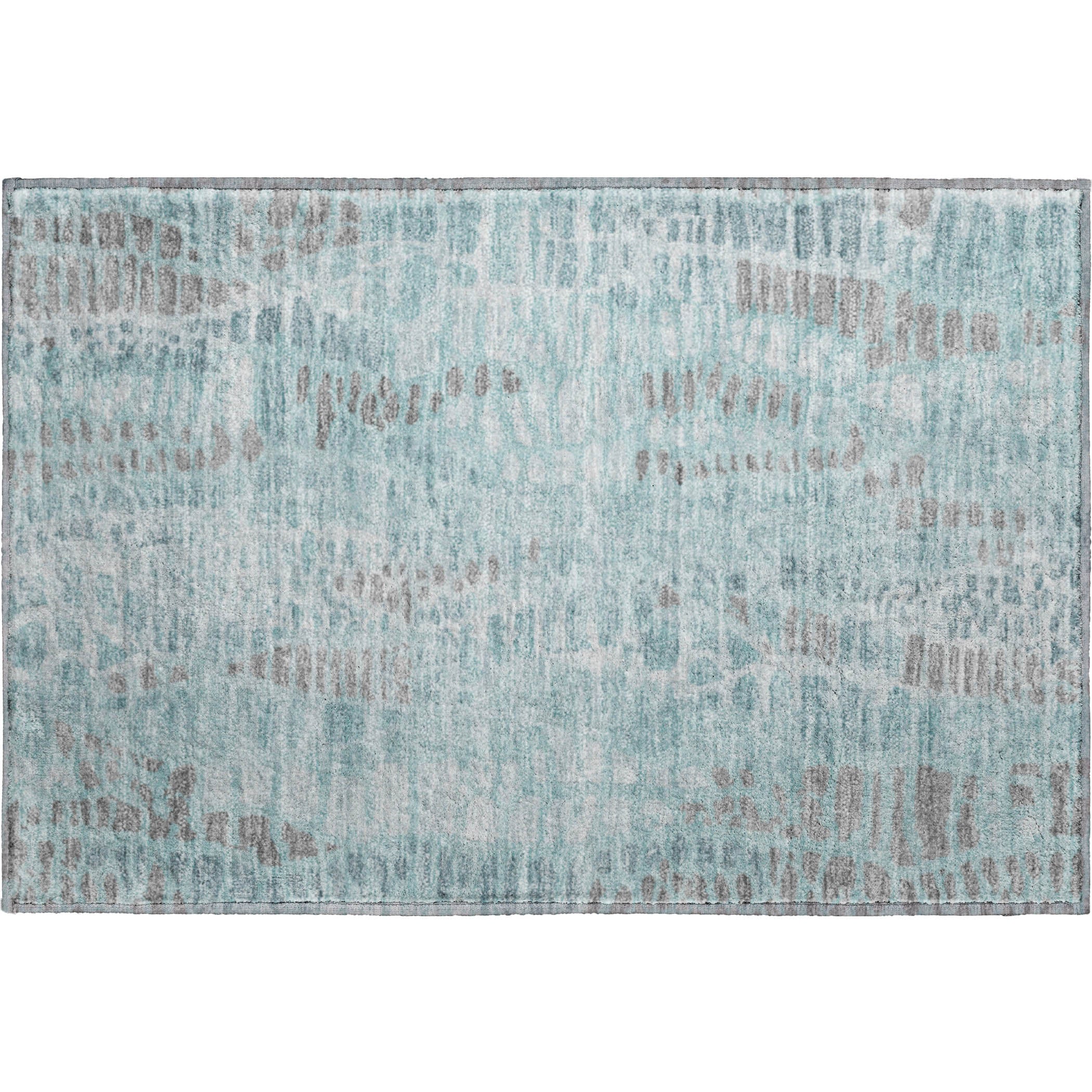 Montevideo Machine Washable Transitional Teal Rug 1'8" x 2'6" #shape_Rectangle