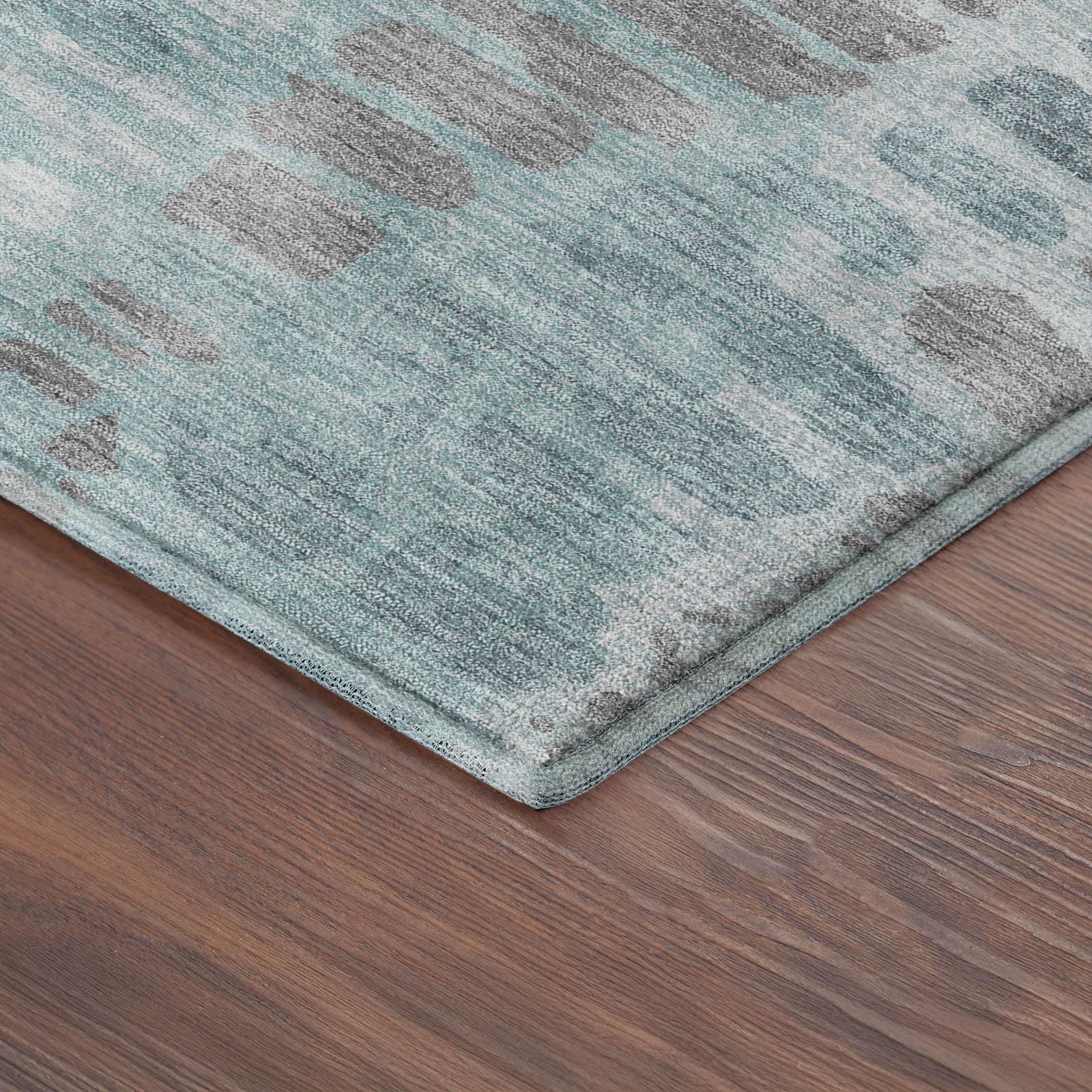 Montevideo Machine Washable Transitional Teal Rug 1'8" x 2'6" #shape_Rectangle