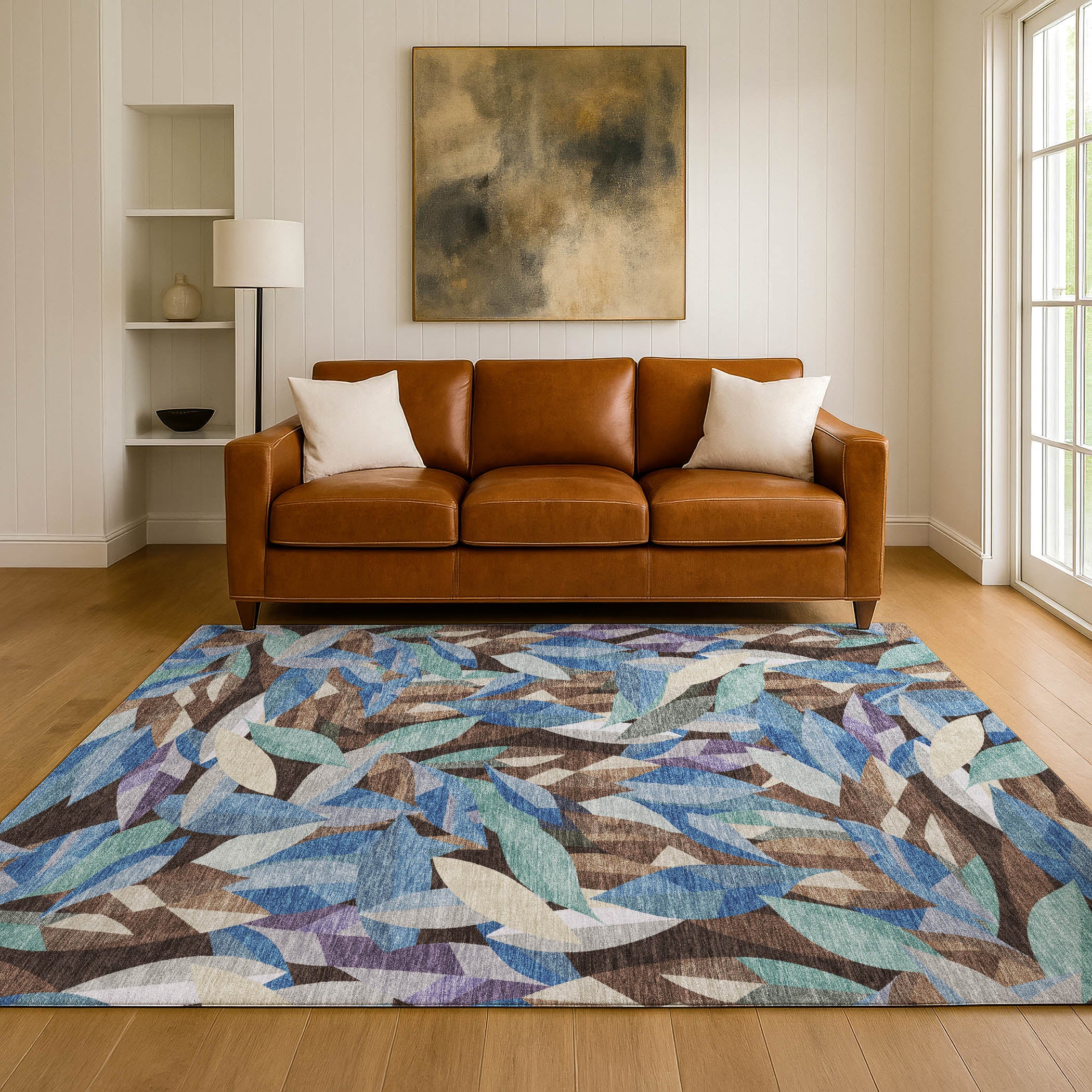 Tallinn Machine Washable Transitional Brown Rug 3' x 5' #shape_Rectangle