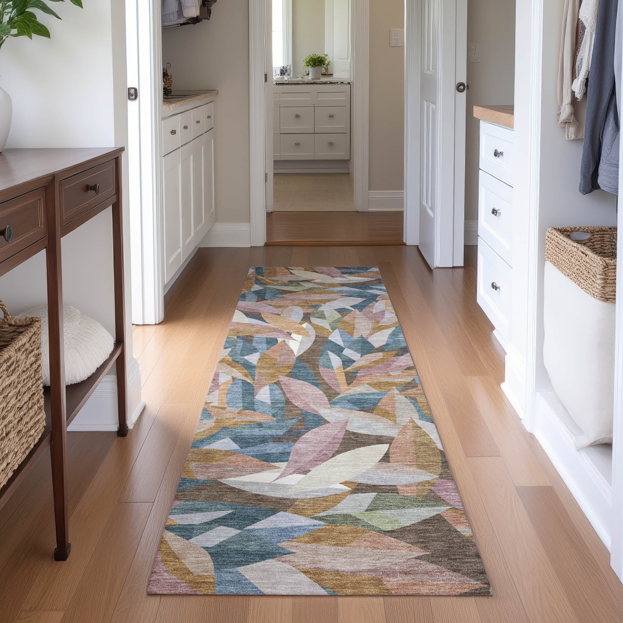 Tallinn Machine Washable Transitional Copper Orange Rug 2'3" x 7'6" #shape_Runner
