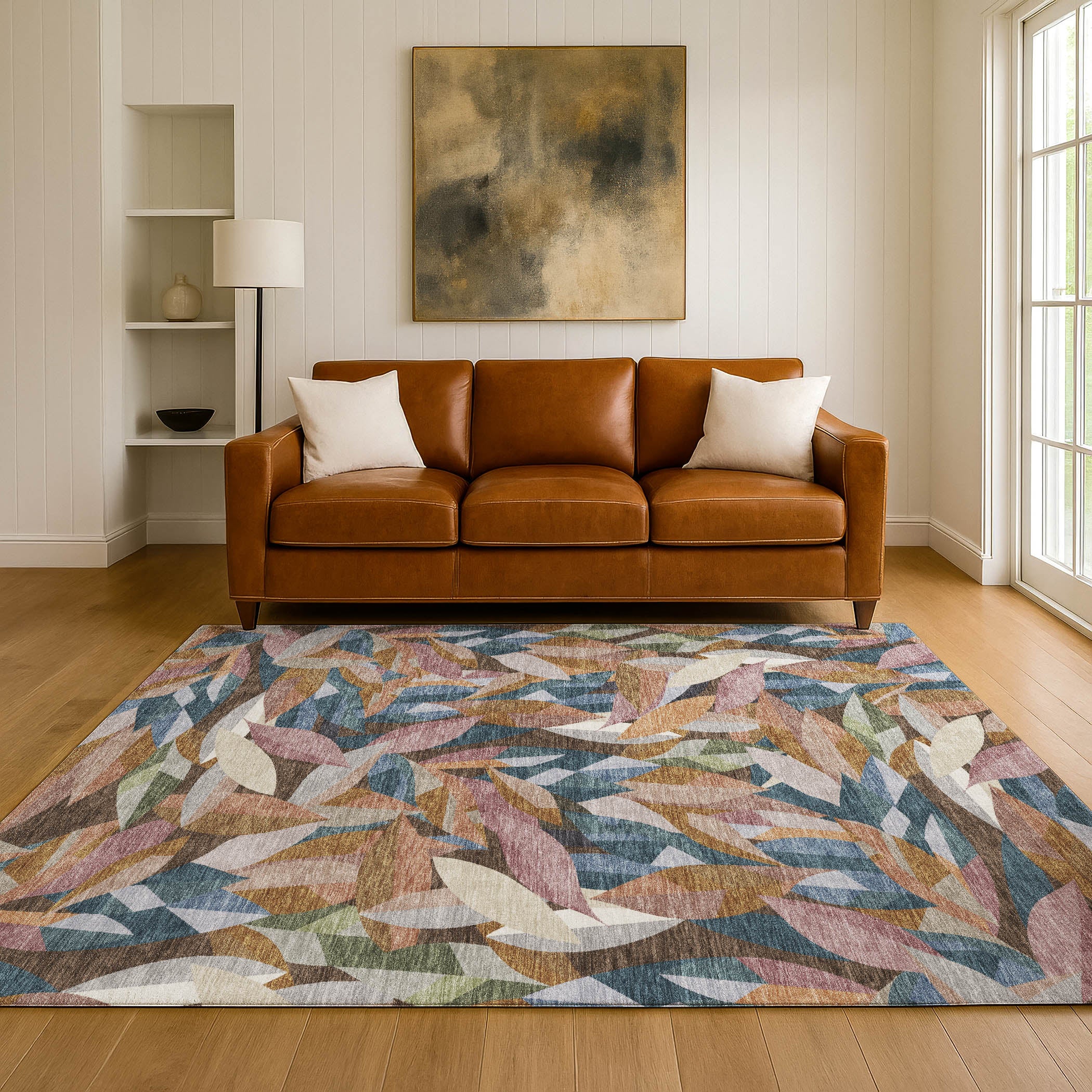 Tallinn Machine Washable Transitional Copper Orange Rug 3' x 5' #shape_Rectangle
