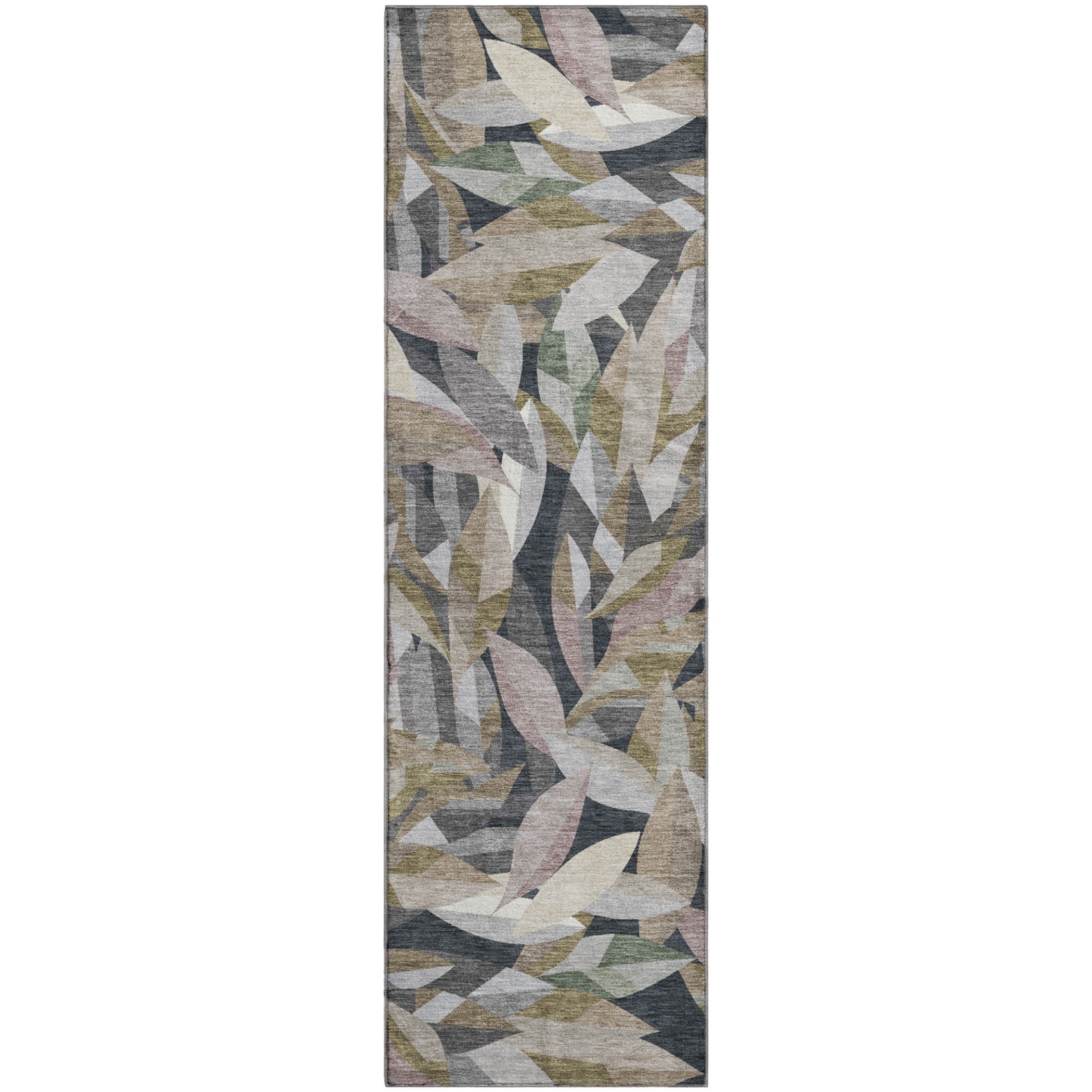 Tallinn Machine Washable Transitional Khaki Brown Rug 2'3" x 7'6" #shape_Runner