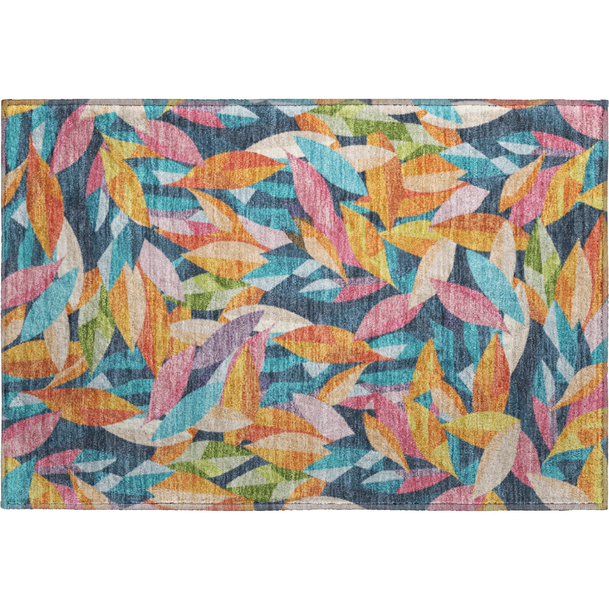 Tallinn Machine Washable Transitional Navy Blue Rug 1'8" x 2'6" #shape_Rectangle