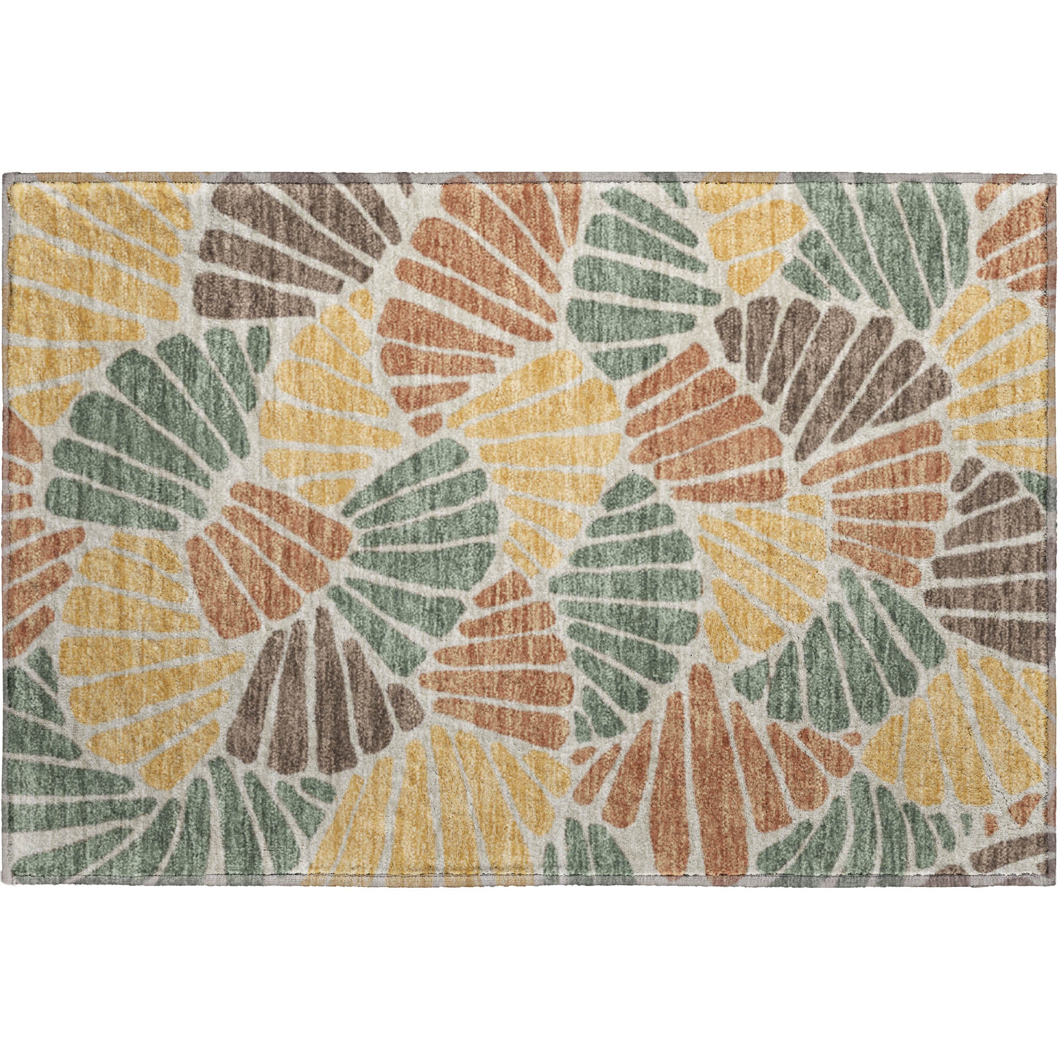 Luang Prabang Machine Washable Transitional Basil Green Rug 1'8" x 2'6" #shape_Rectangle