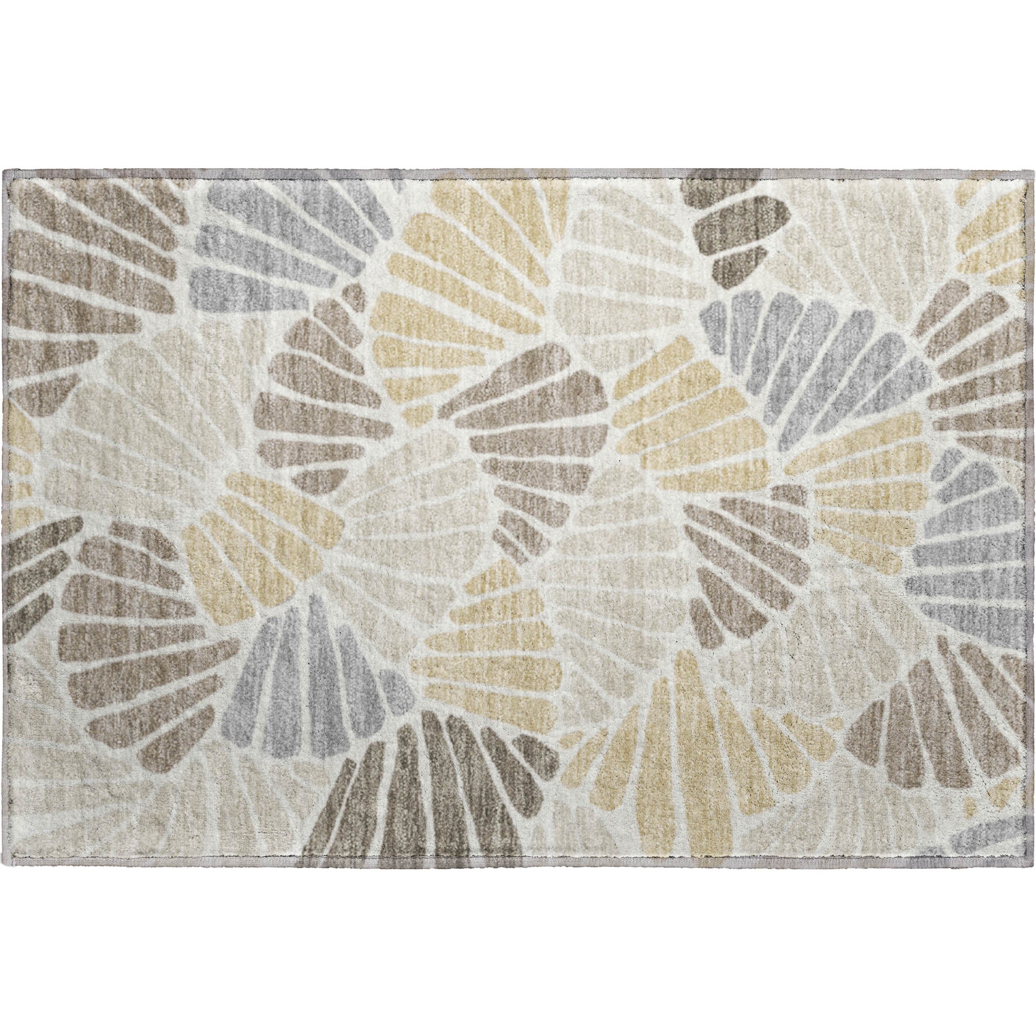 Luang Prabang Machine Washable Transitional Beige Brown Rug 1'8" x 2'6" #shape_Rectangle