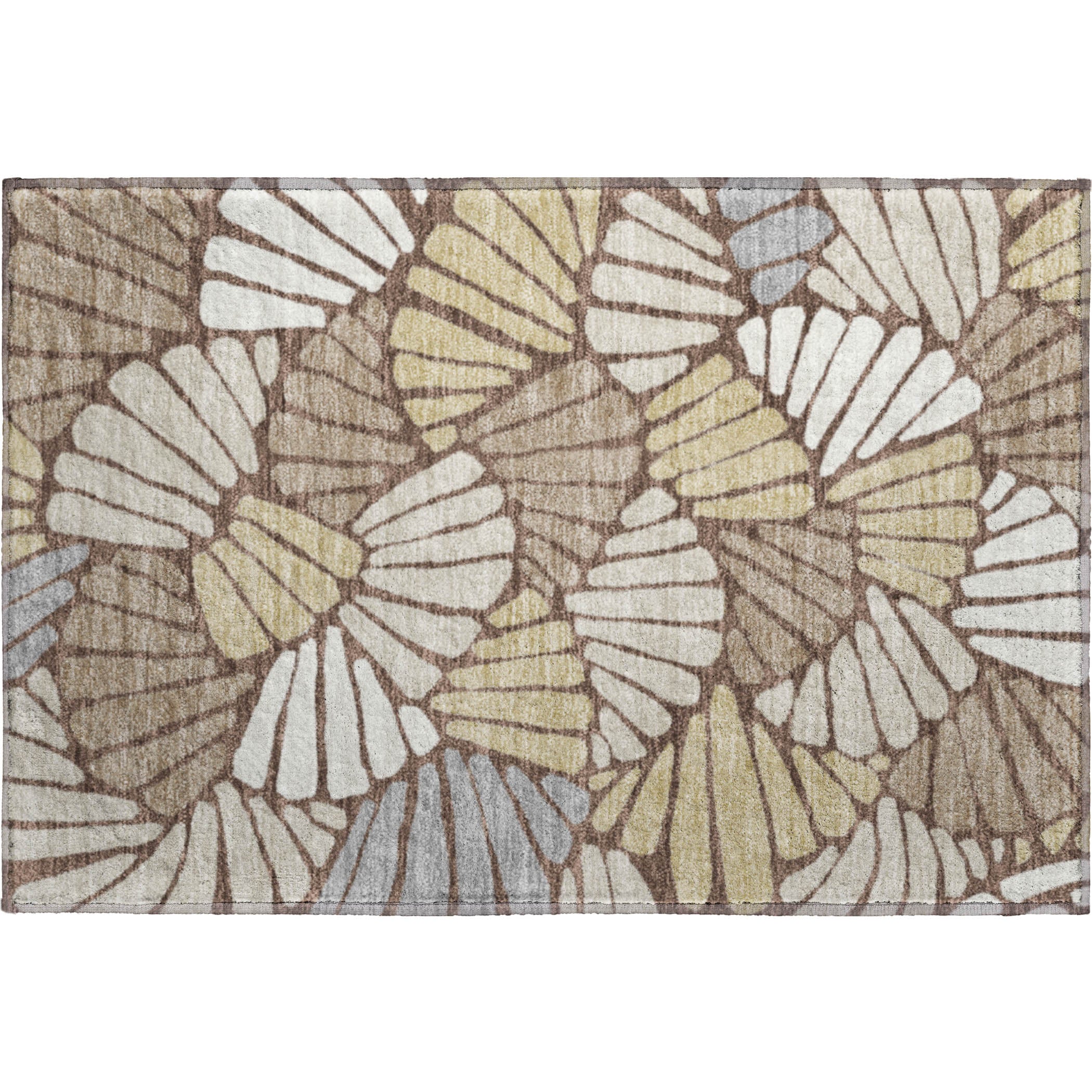 Luang Prabang Machine Washable Transitional Chocolate Brown Rug 1'8" x 2'6" #shape_Rectangle