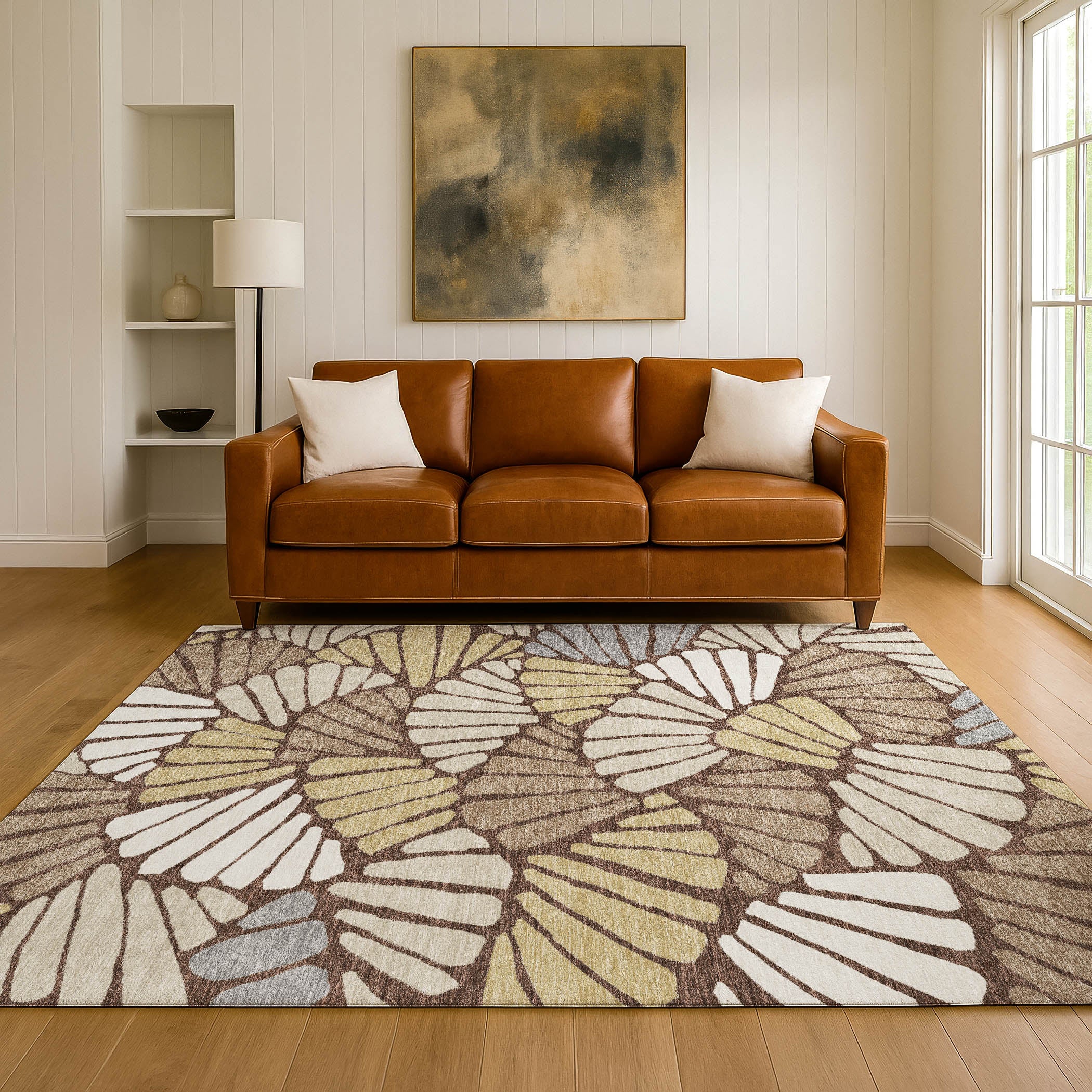 Luang Prabang Machine Washable Transitional Chocolate Brown Rug 3' x 5' #shape_Rectangle