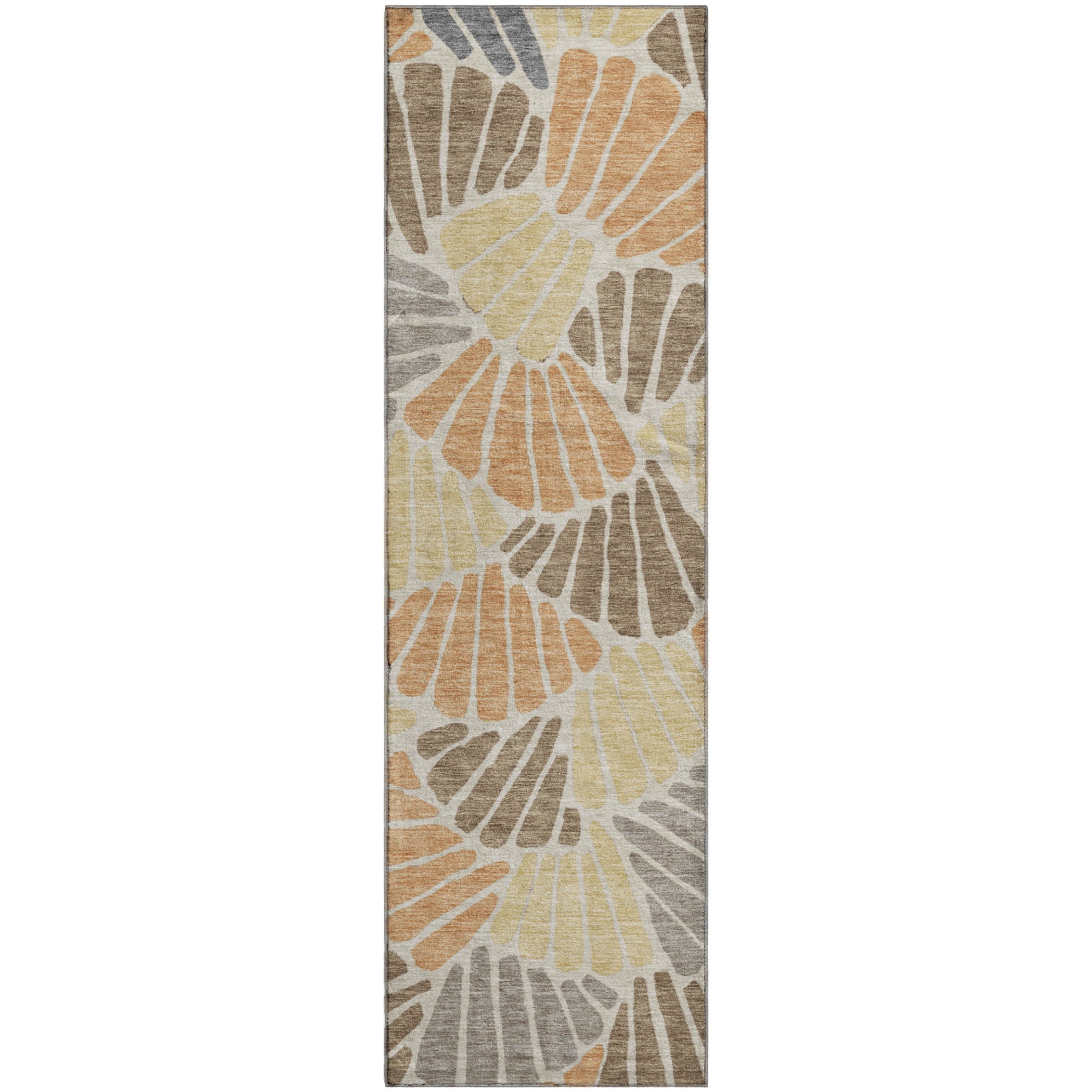 Luang Prabang Machine Washable Traditional Copper Orange Rug 2'3" x 7'6" #shape_Runner