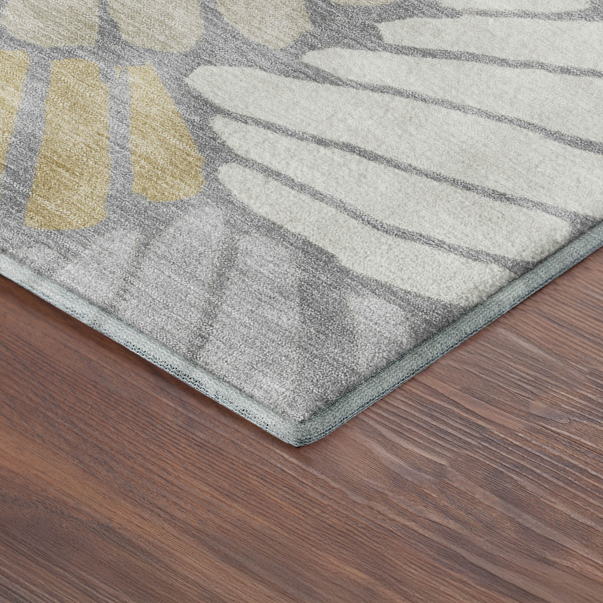 Luang Prabang Machine Washable Traditional Gray Rug 1'8" x 2'6" #shape_Rectangle